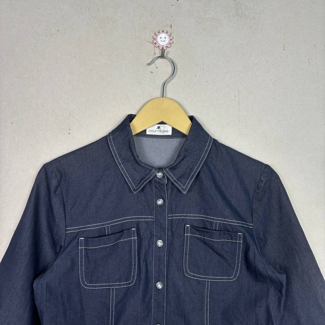 Courreges Courreges Blue Denim Shirt Size S / US 4 / IT 40 - 3 Thumbnail