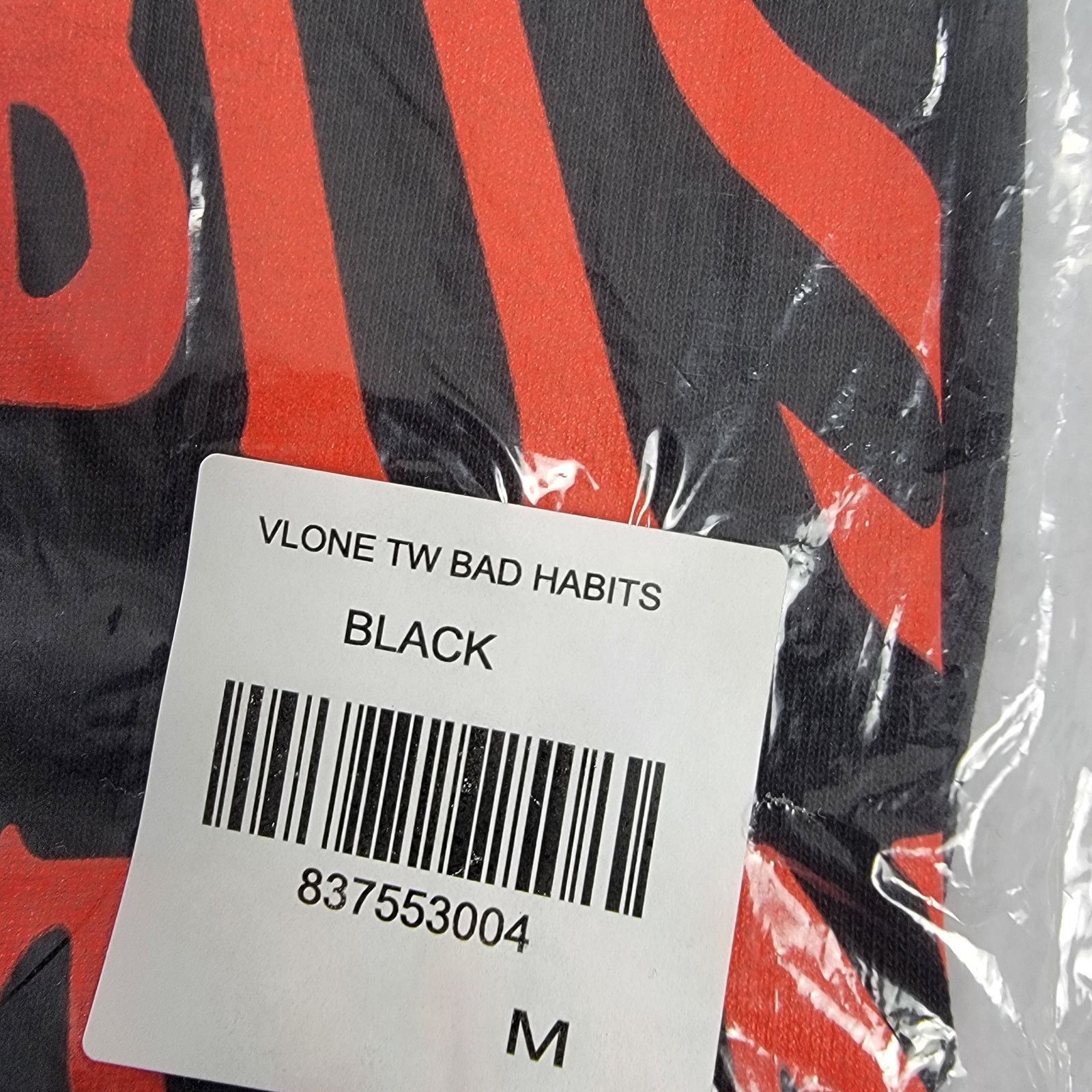 Vlone Vlone Bad Habits Good Intentions Black Men's T-Shirt - M 641 Size US M / EU 48-50 / 2 - 7 Thumbnail