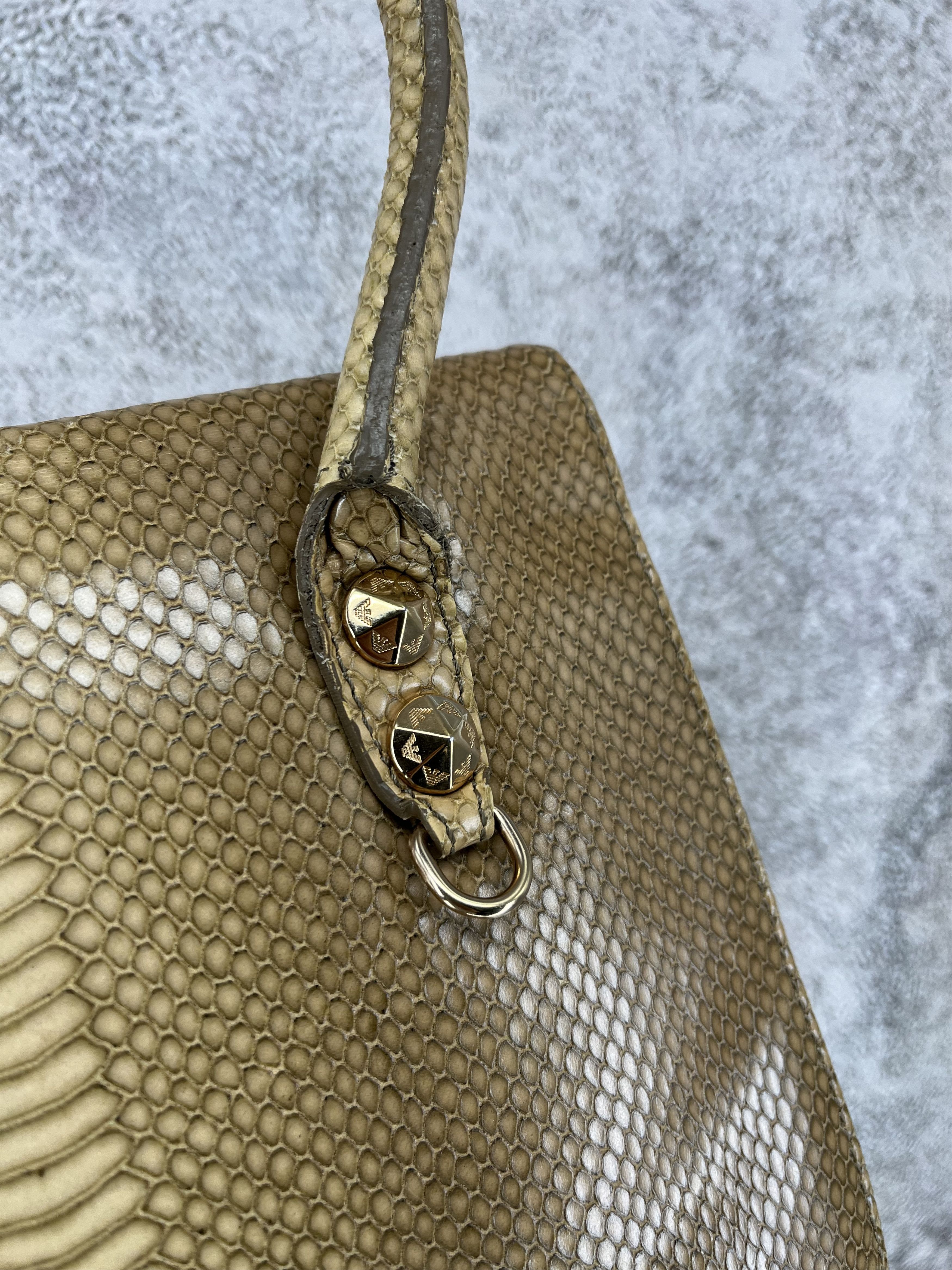 Emporio Armani Emporio Armani Vintage Python Leather Top Handle Bag Size ONE SIZE - 10 Thumbnail