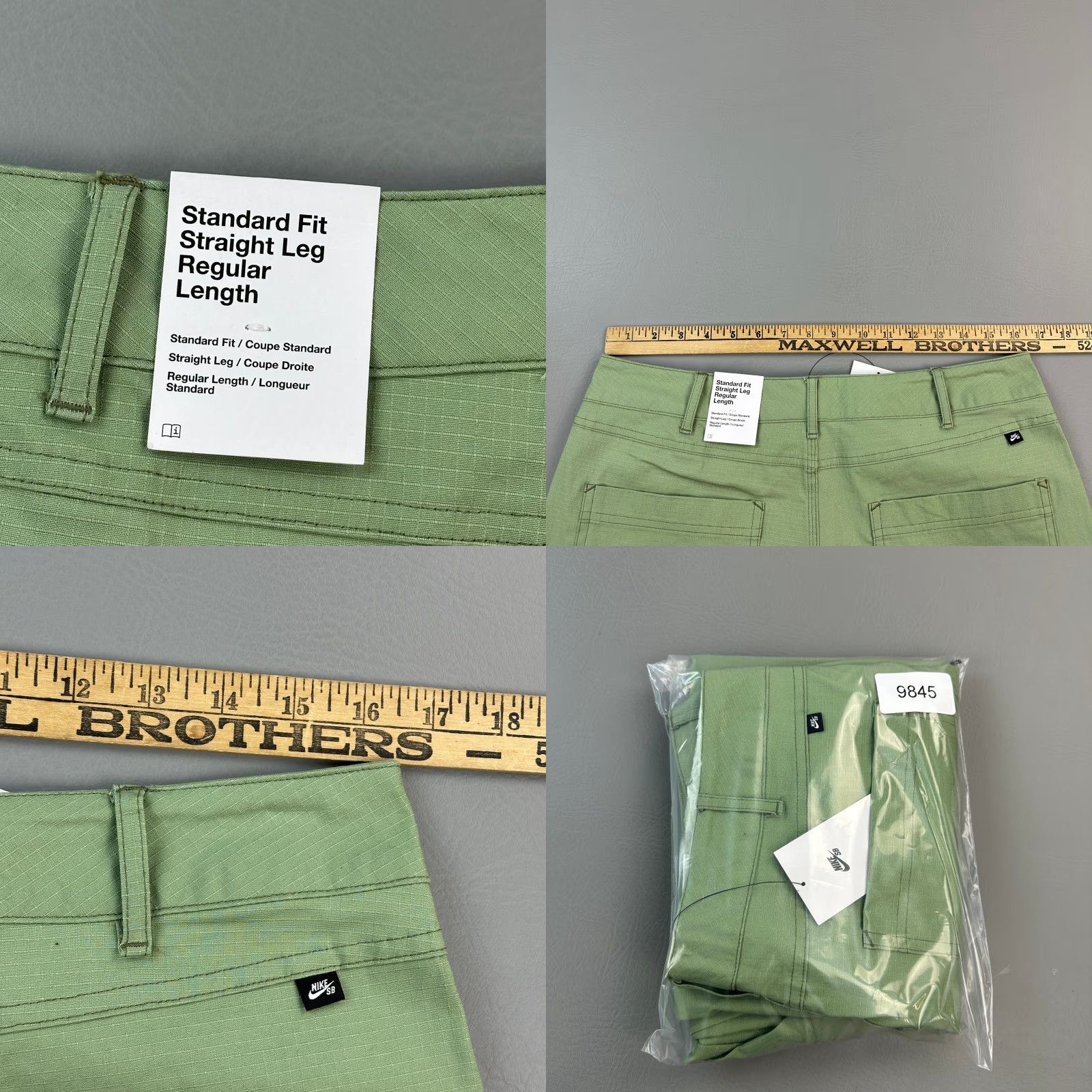 Nike Nike SB Pants Mens 32x31 Oil Green Ripstop Double Knee Straight Leg Skate Pant Mens 32 Inseam 31in Straight Color Green 90s Punk Retro USA Size US 32 / EU 48 - 9 Thumbnail