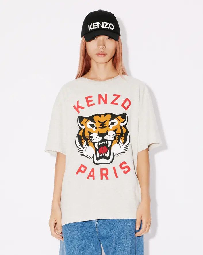 Kenzo o1s22i1n0125 Lucky Tiger Crewneck T-Shirt in White Size S / US 4 / IT 40 - 1 Thumbnail