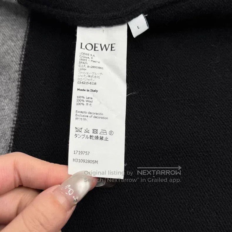 Loewe Loewe Black and grey wide striped embroidered logo wool sw Size L / US 10 / IT 46 - 6 Thumbnail