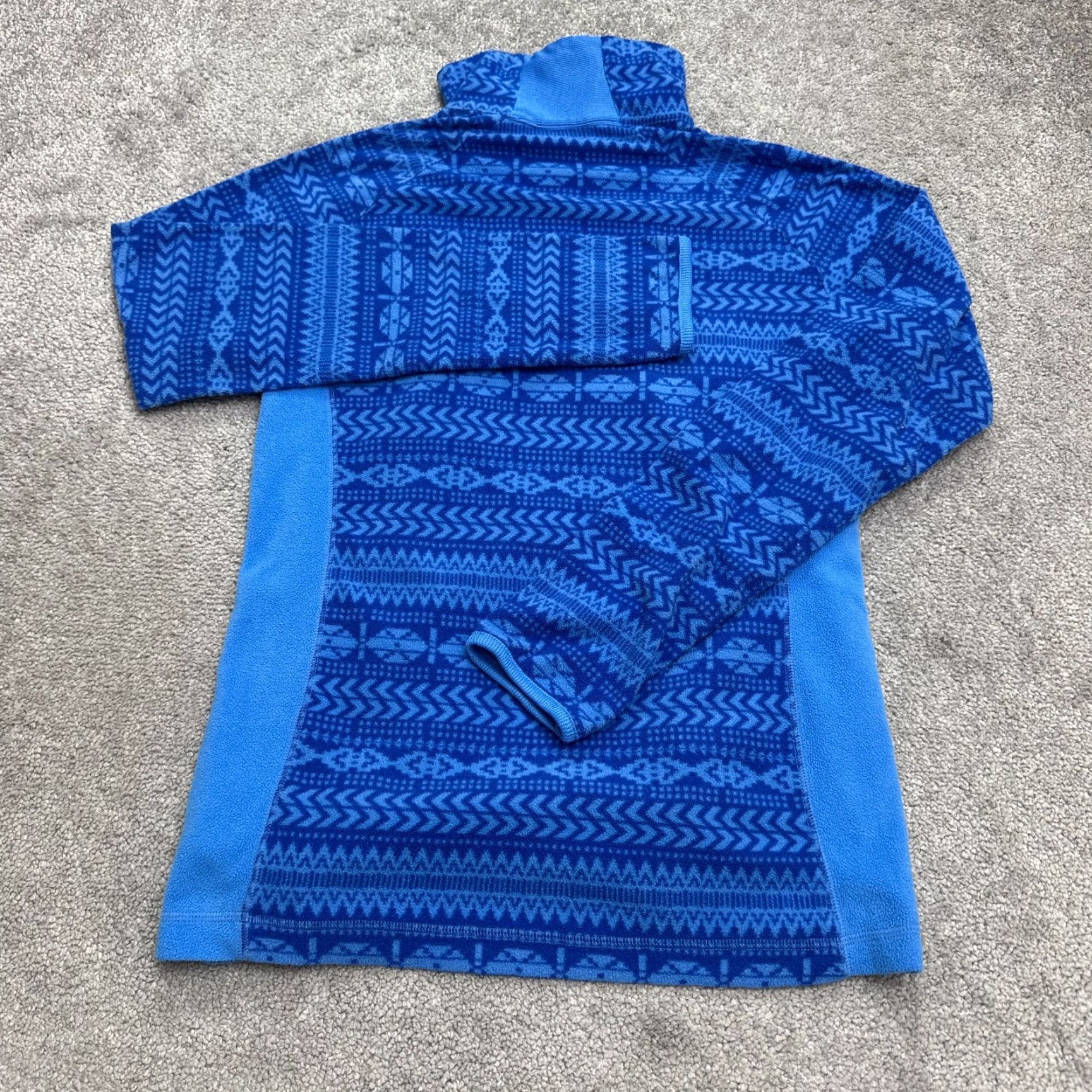 Vintage Columbia Sweatshirt Womens Medium Blue Geometric Aztec 1/4 Zip Pullover Jacket Size M / US 6-8 / IT 42-44 - 2 Thumbnail