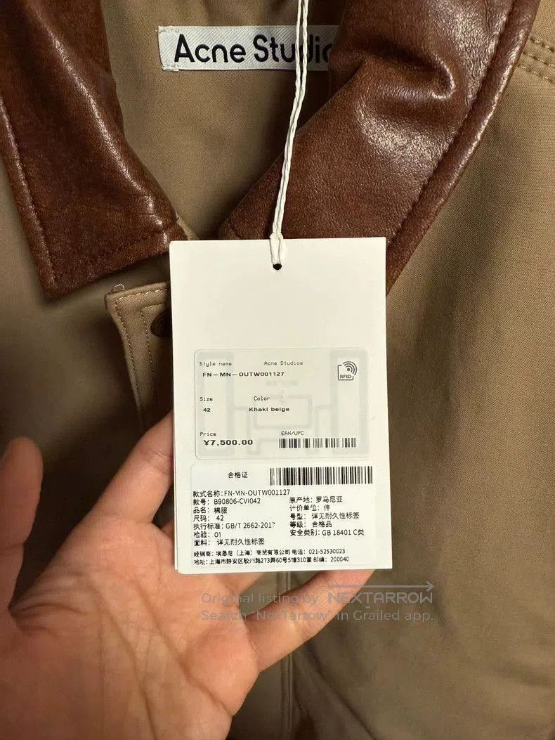 Acne Studios Acne studios 1996 Khaki leather collar jacket. Size US S / EU 44-46 / 1 - 2 Thumbnail