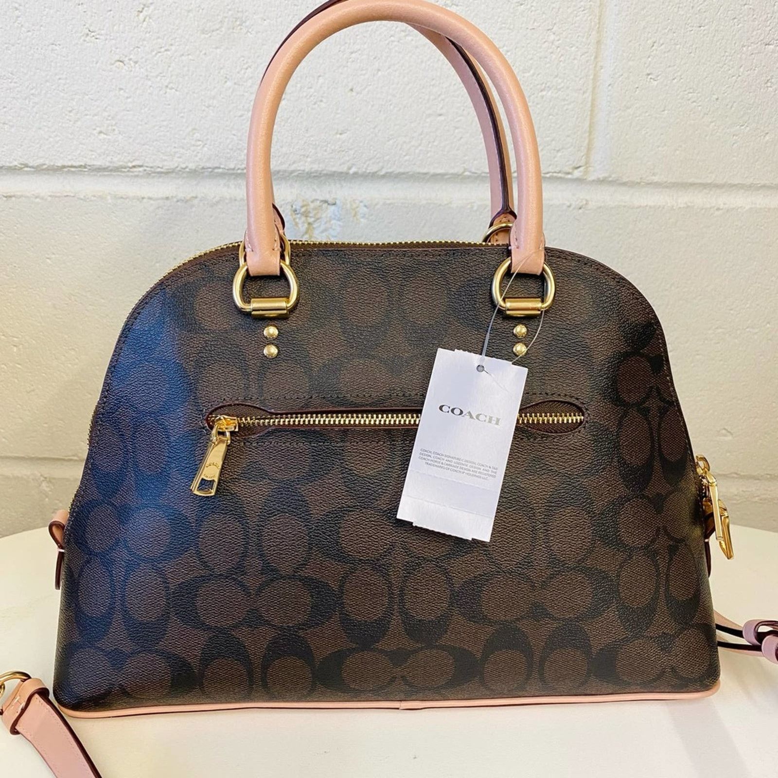 Coach COACH 2558 KATY SATCHEL IN SIGNATURE CANVAS GOLD/BROWN Size ONE SIZE - 3 Thumbnail