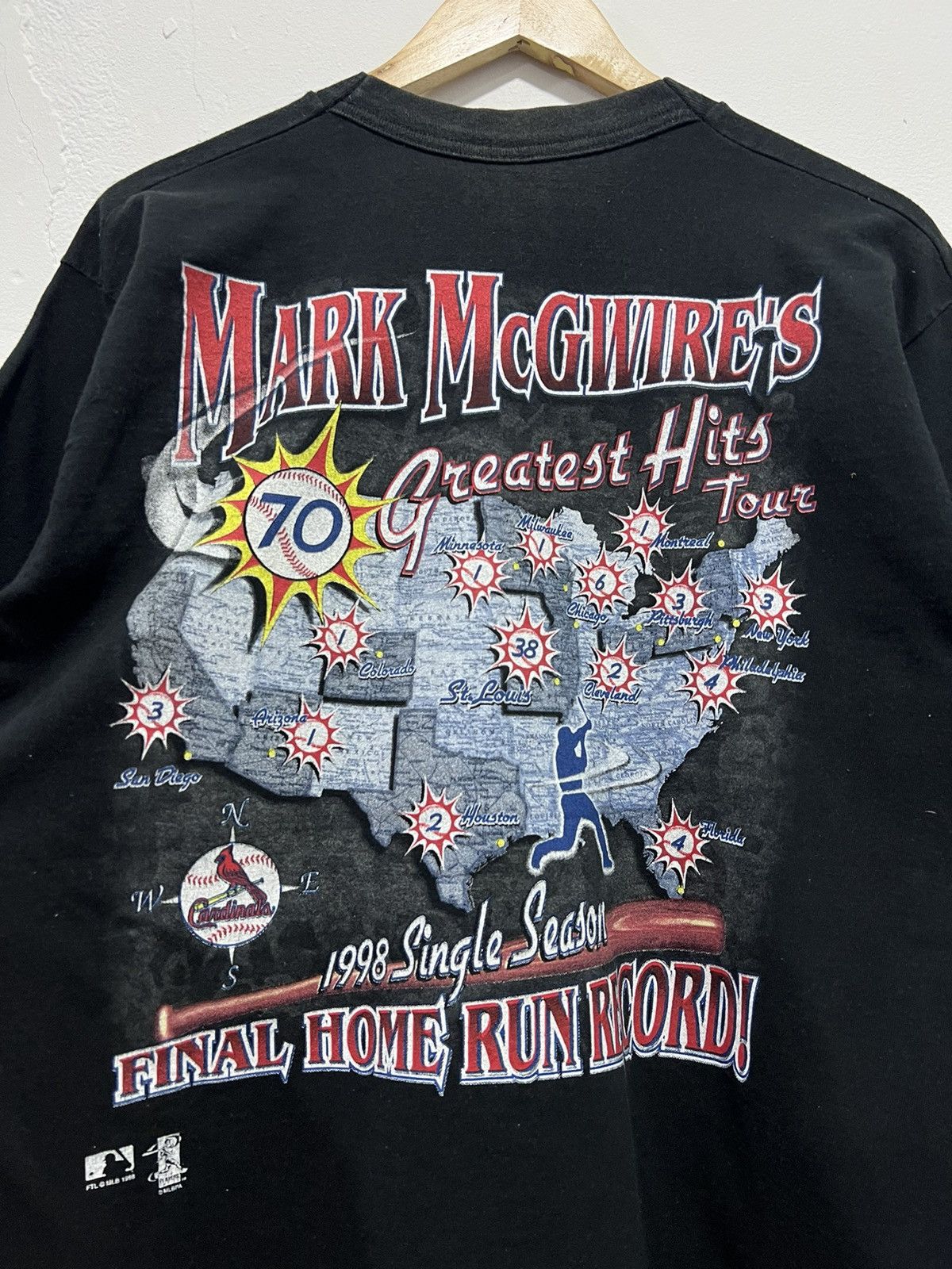Vintage Vintage 90s Mark McGwires Final Home Run Tshirt Size US L / EU 52-54 / 3 - 11 Thumbnail