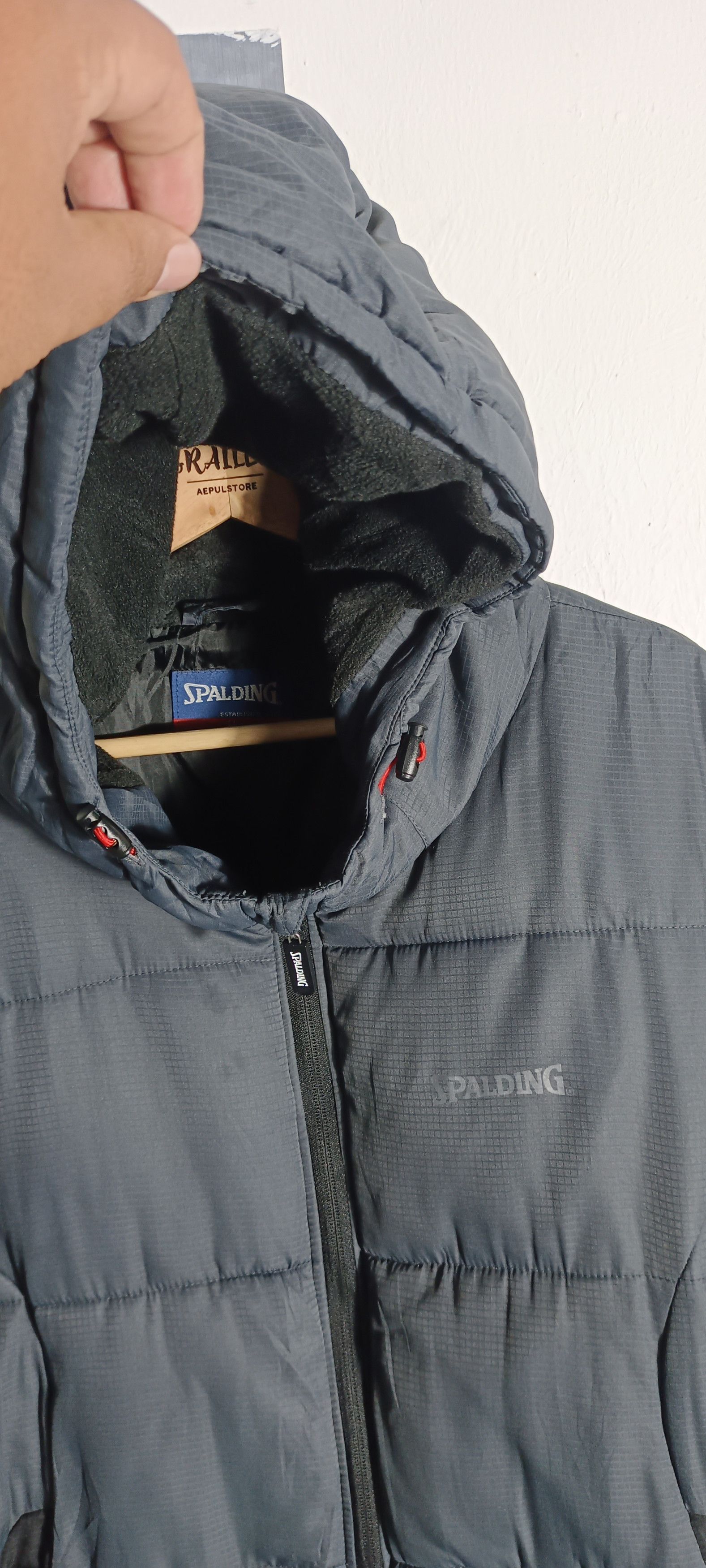 Spalding × Vintage 🔥Spalding Puffer Down Zipper Hoodie Size US XL / EU 56 / 4 - 7 Thumbnail