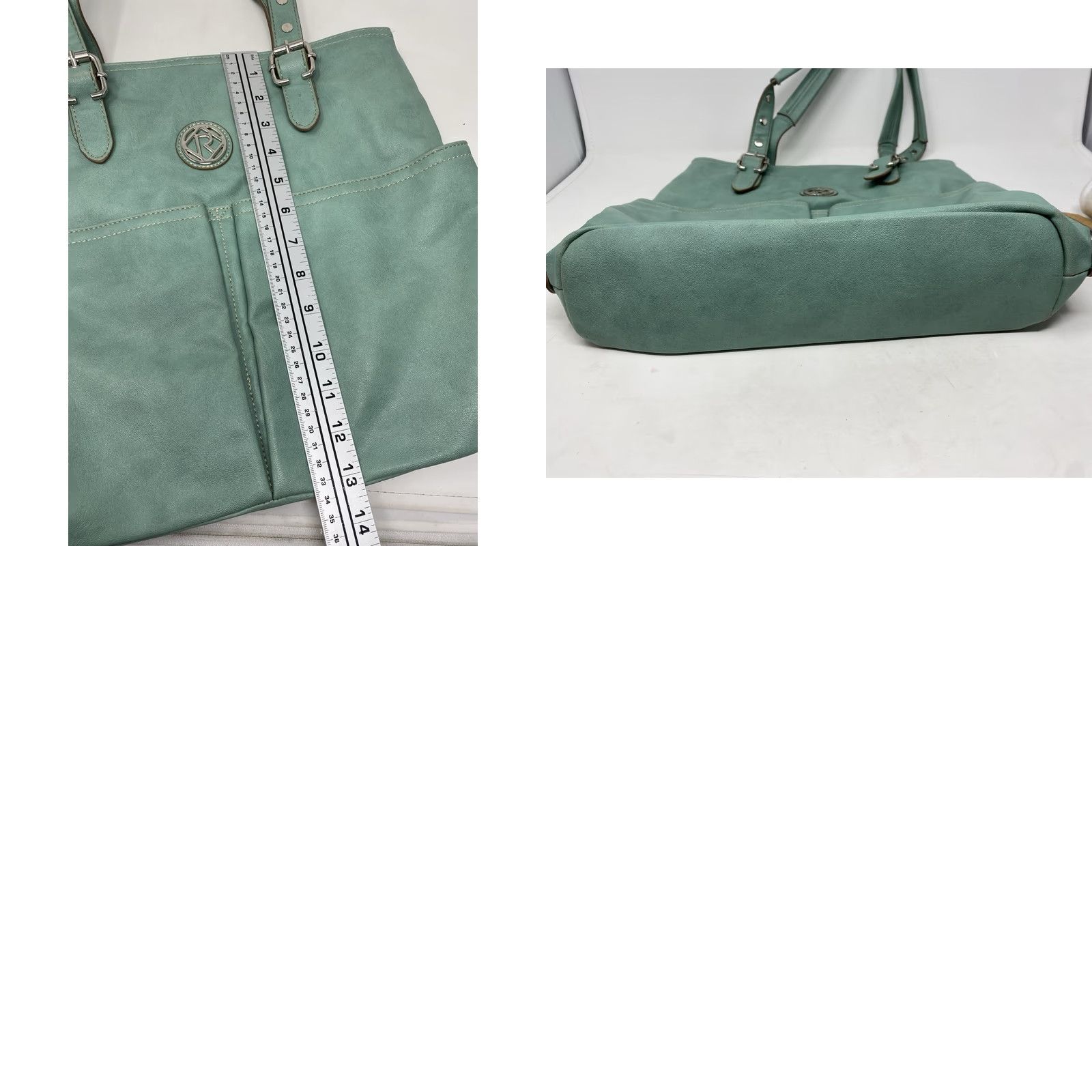 Fossil VINTAGE Fossil Relic Shoulder Handbag Green Vegan Leather Medium Size ONE SIZE - 9 Thumbnail