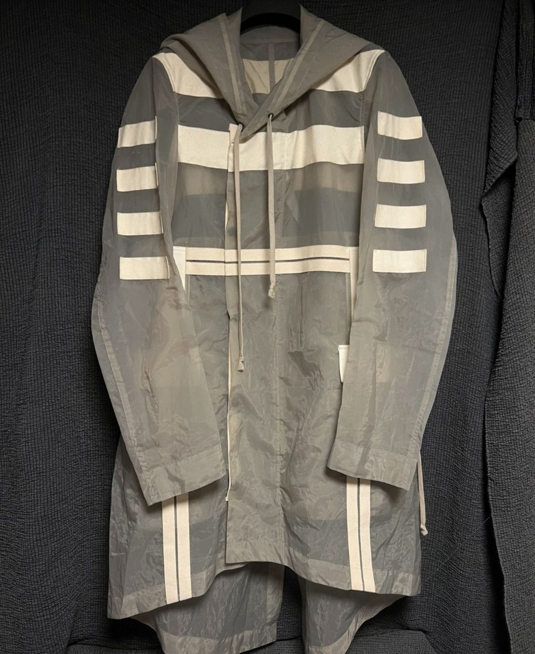 Rick Owens 13ss show sheer webbing fishtail coat