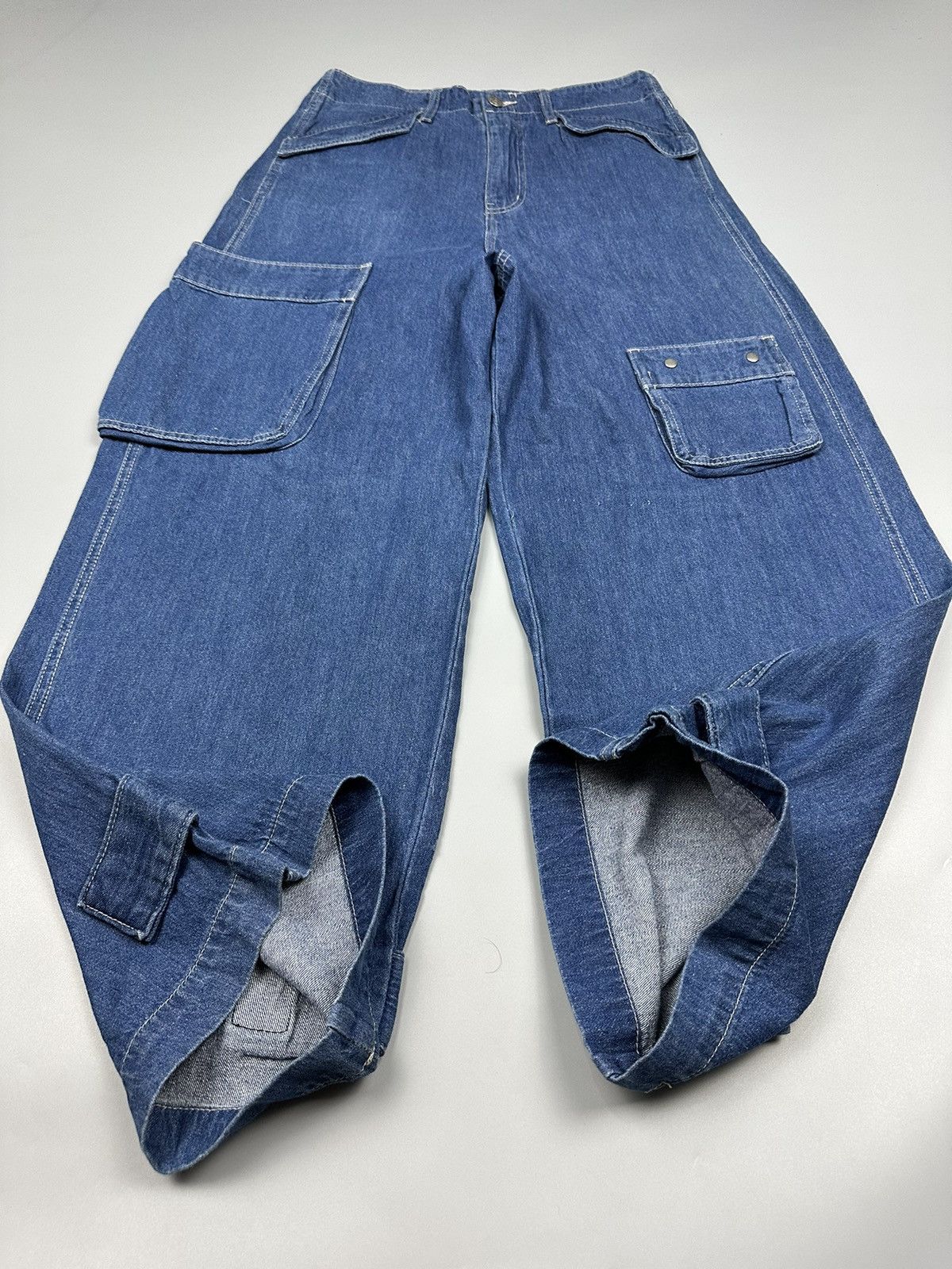 If Six Was Nine × Le Grande Bleu (L.G.B.) Vintage Mili Mili Baggy Multi Pocket Jeans Size US 30 / EU 46 - 7 Thumbnail