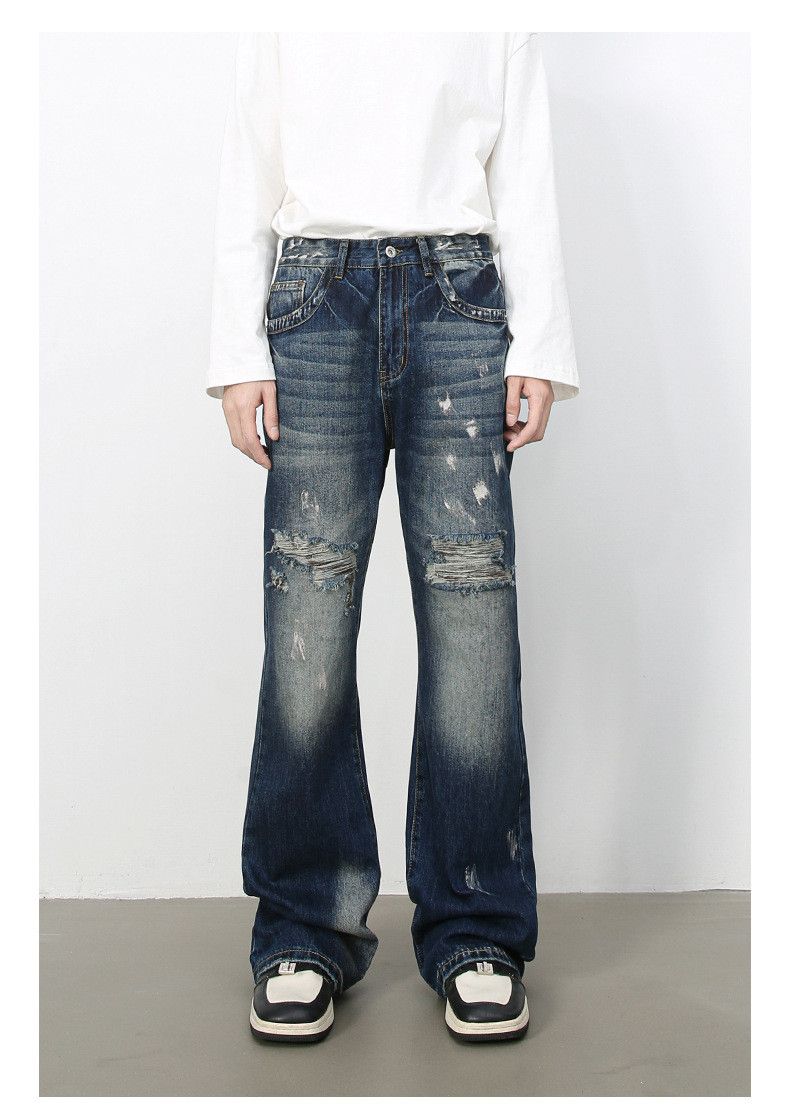 Japanese Brand High street retro men's trendy cool ripped flared jeans Size US 32 / EU 48 - 1 Thumbnail