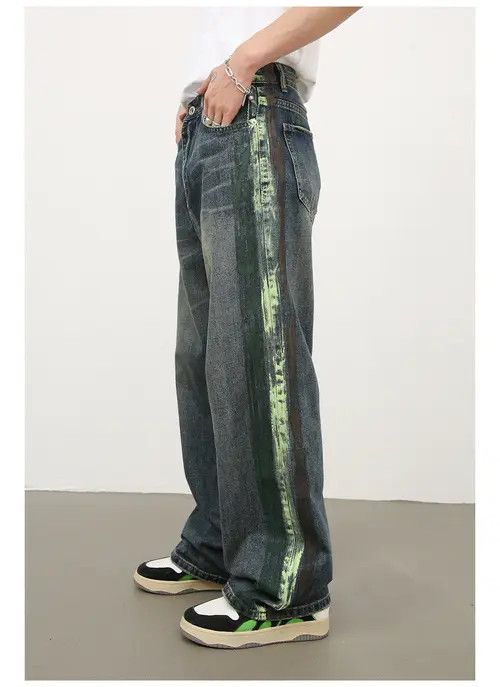 VIBE Hip-hop retro men's American loose washed wide-leg jeans Size US 32 / EU 48 - 6 Thumbnail