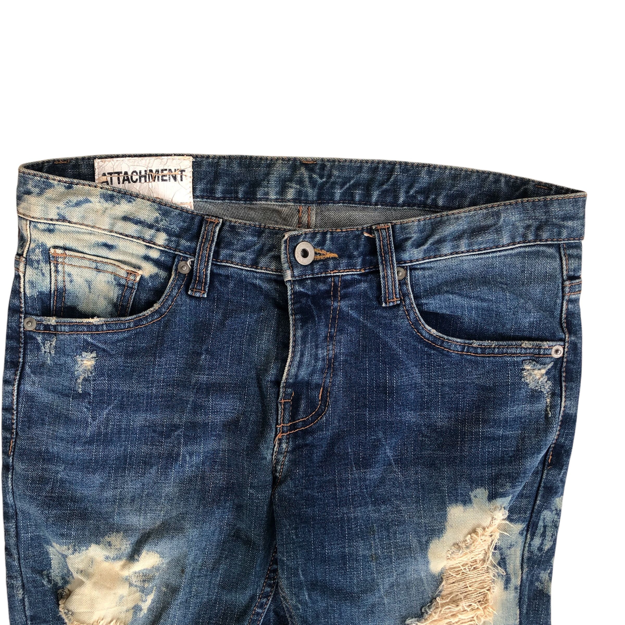 Kazuyuki Kumagai Attachment ATTACHMENT Distressed Bleached Denim by Kazuyuki Kumagai Size US 30 / EU 46 - 3 Thumbnail