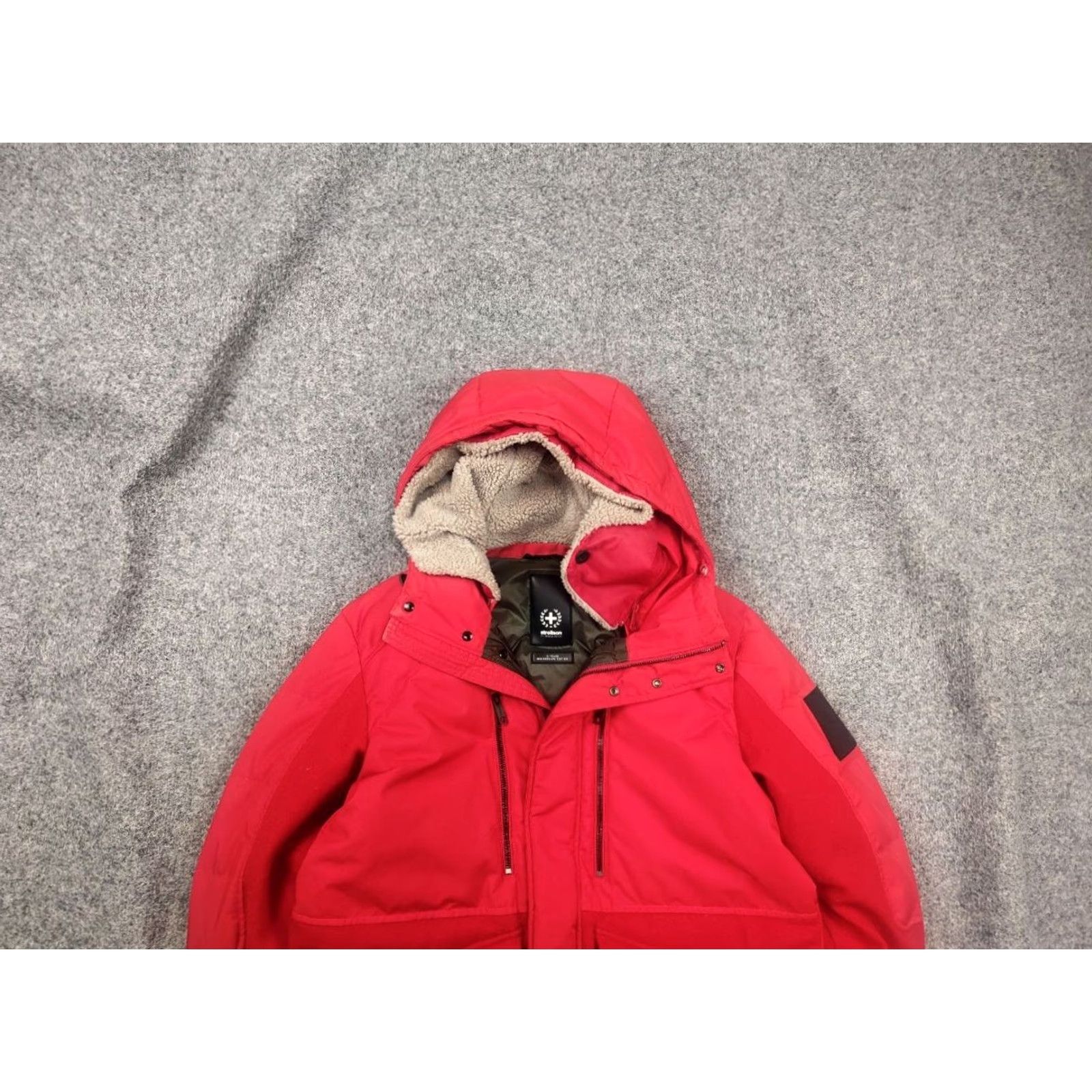 Vintage Strellson Anniversary Edition red jacket Mens Winter down fur hooded PP Size US M / EU 48-50 / 2 - 2 Thumbnail