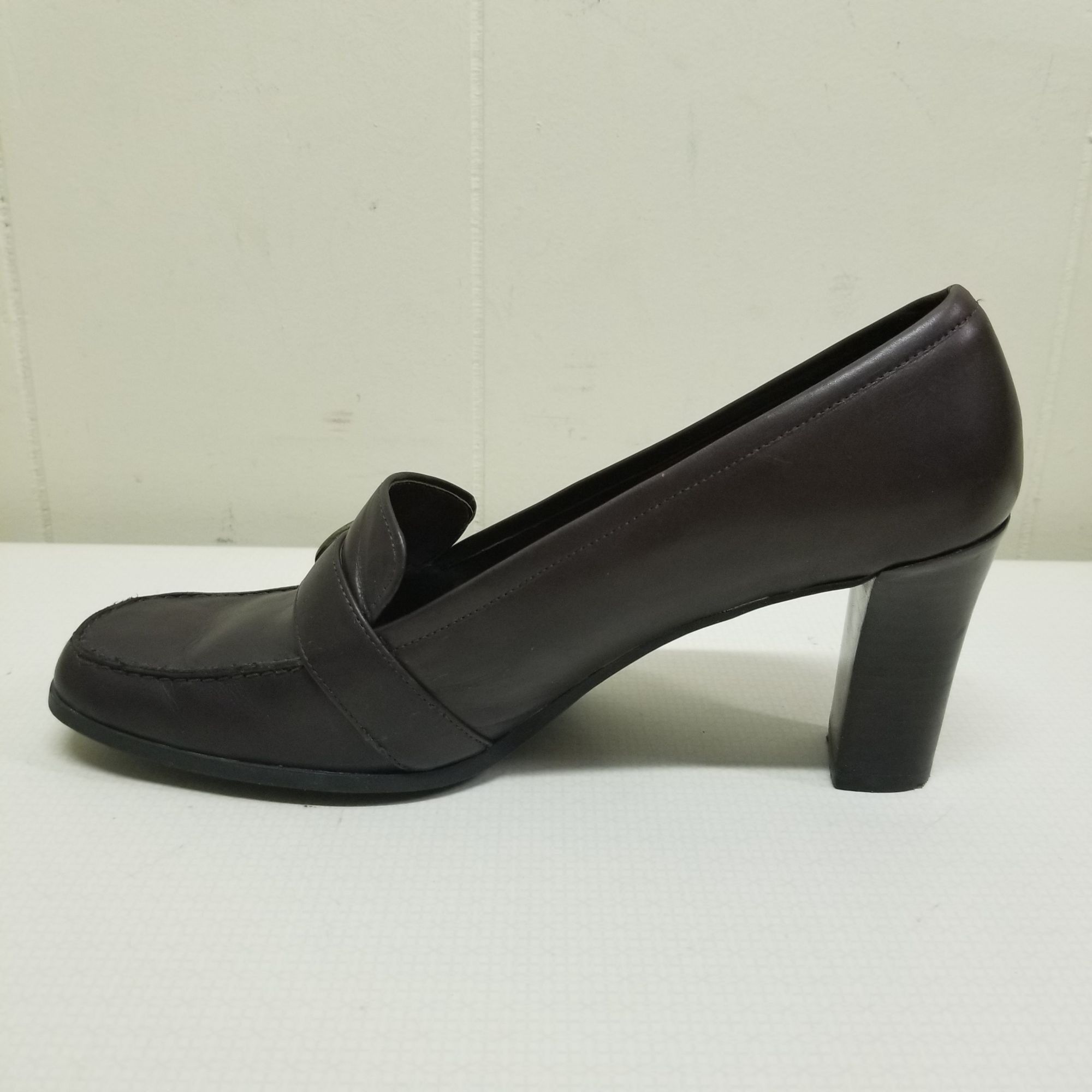 Alfani Alfani 7.5 Brown Leather Chunky Heels Pump Shoes ABE School Size US 7.5 / IT 37.5 - 5 Thumbnail