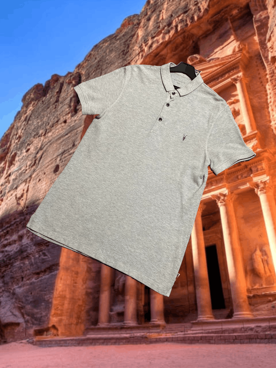 Allsaints Streetwear T-Shirt Allsaints gray polos Y2K Vintage Size US M / EU 48-50 / 2 - 1 Thumbnail