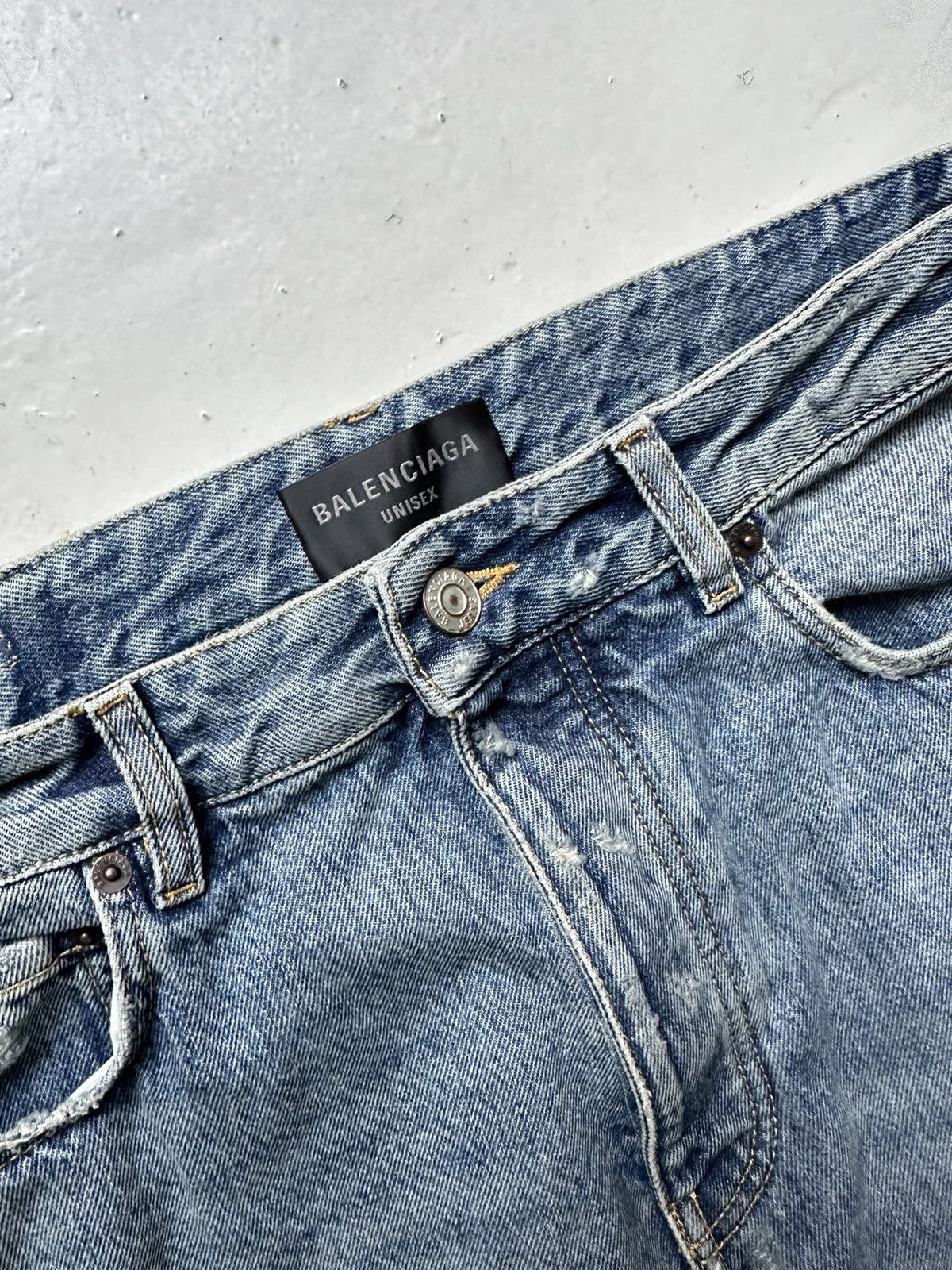 Balenciaga Ripped Medium Fit Jeans Size US 33 - 3 Thumbnail