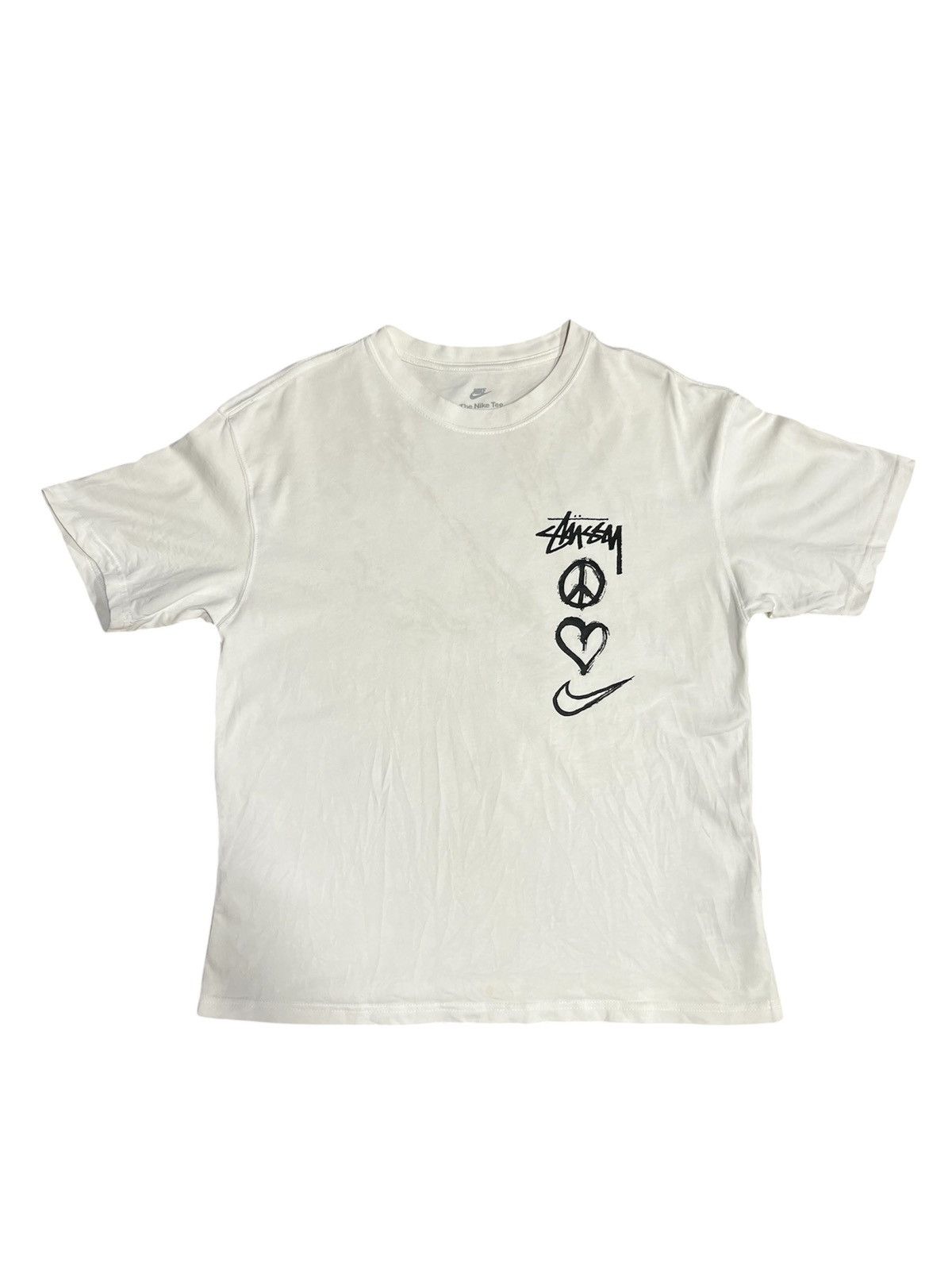 Nike × Stussy Nike Stussy Peace, Love, Swoosh T-shirt White Size US L / EU 52-54 / 3 - 1 Thumbnail