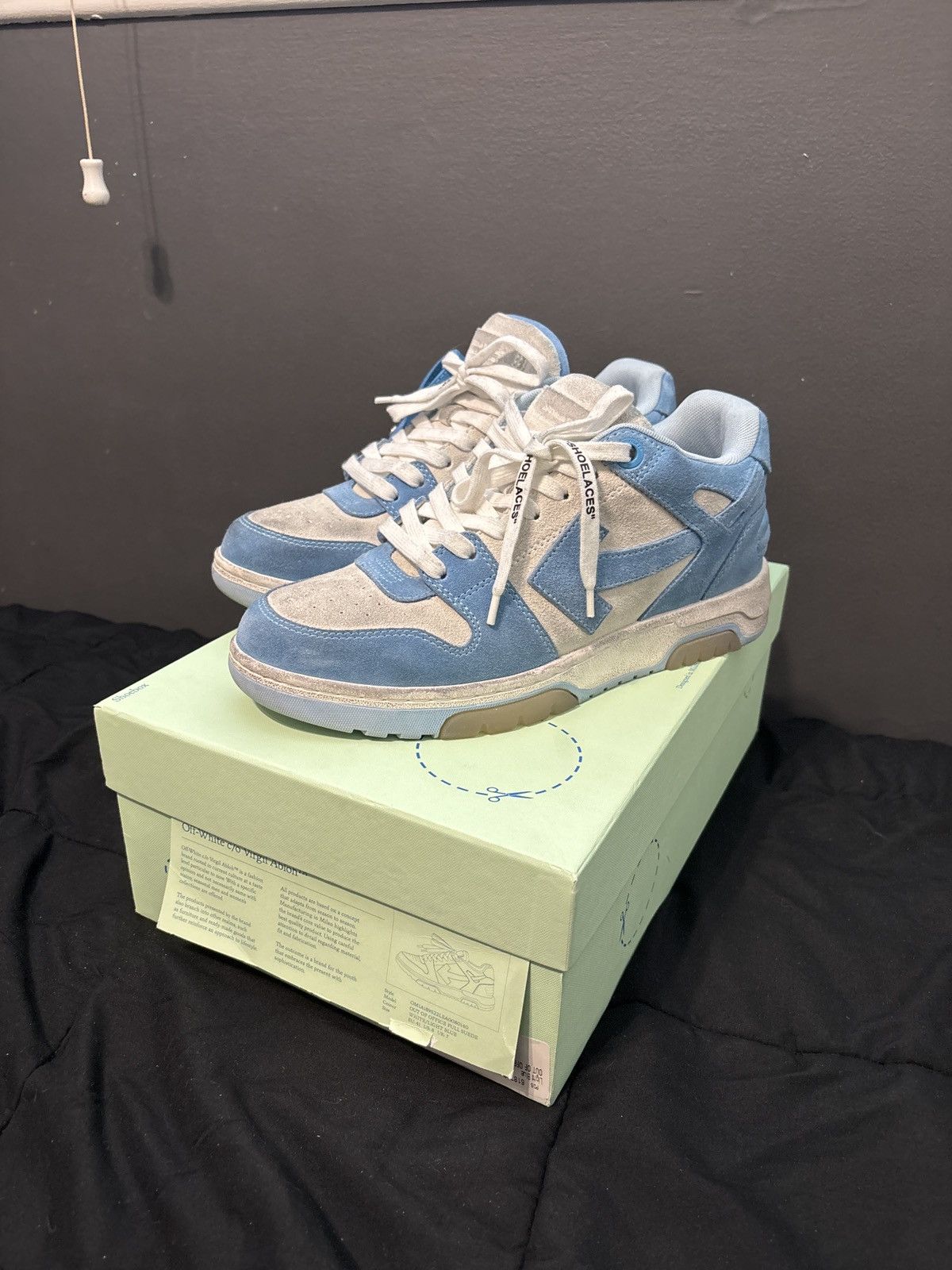 Off-White Off White "Out of Office" Vintage Suede White Light Blue Size US 8 / EU 41 - 1 Thumbnail
