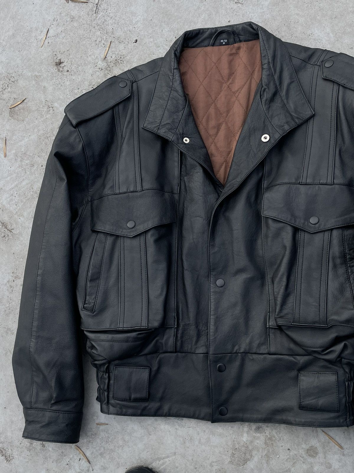 Vintage Leather Bomber MA-1 Jacket USA avirex scott alpha