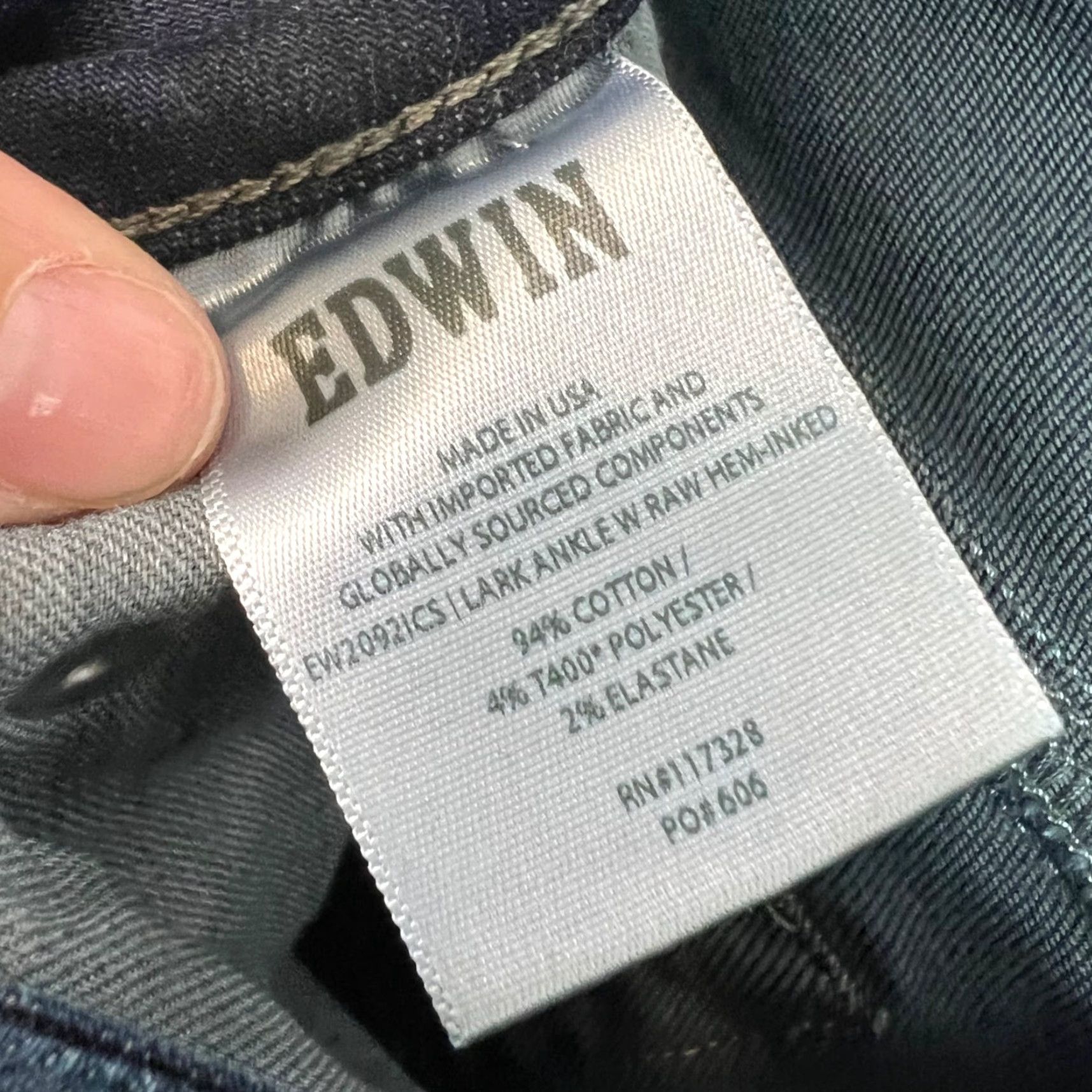 Edwin Edwin Womens Jeans Bootcut Denim 28 Size Dark Wash Raw Hem Cotton Blend Size 28" / US 6 / IT 42 - 5 Thumbnail