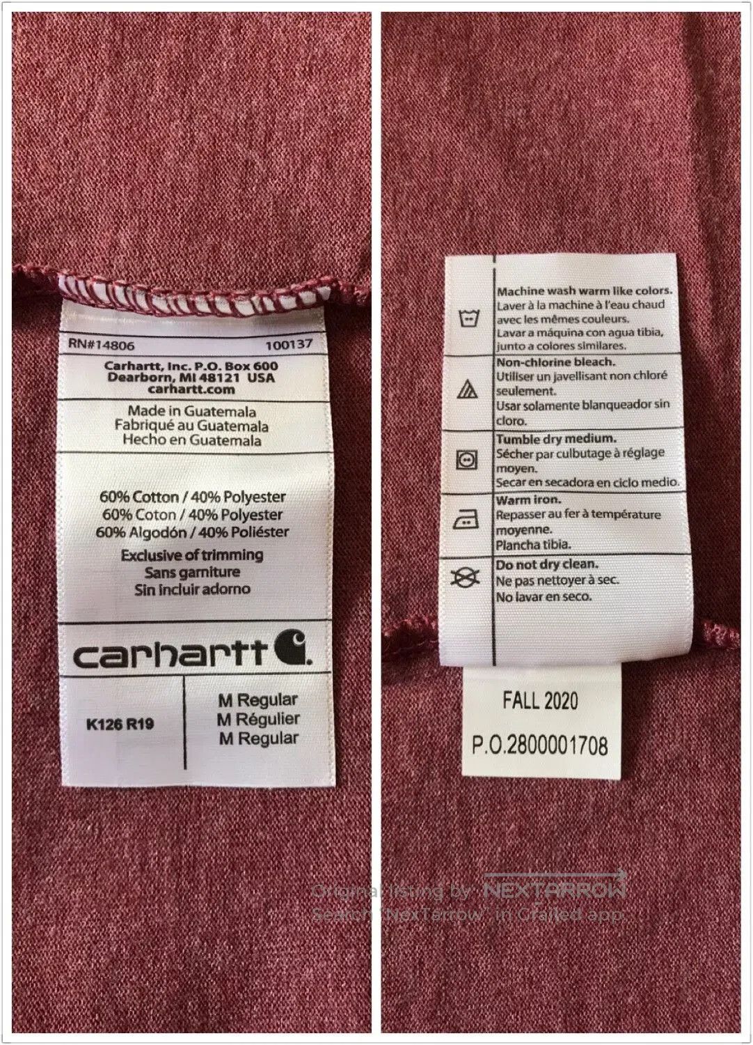 Carhartt Carhartt K126 R19 Long Sleeve T. Size US M / EU 48-50 / 2 - 9 Thumbnail