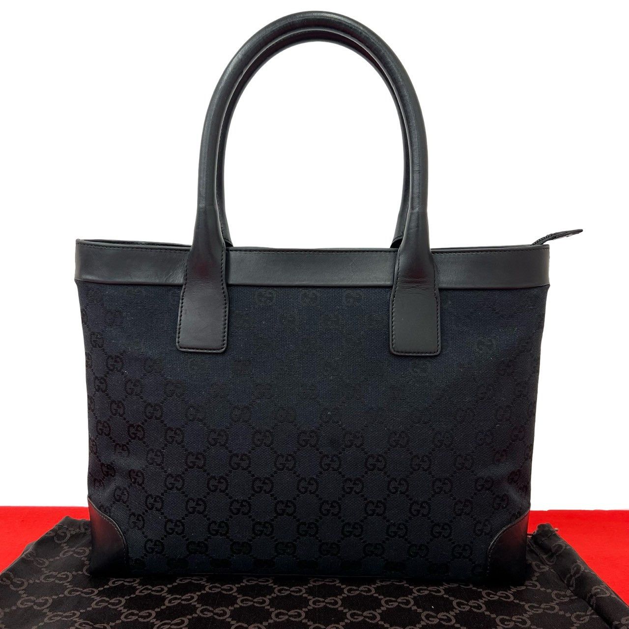 Gucci Gucci Gucci GG Canvas Leather Handbag Textile Tote Bag DUTY FREE for USA Size ONE SIZE - 1 Thumbnail