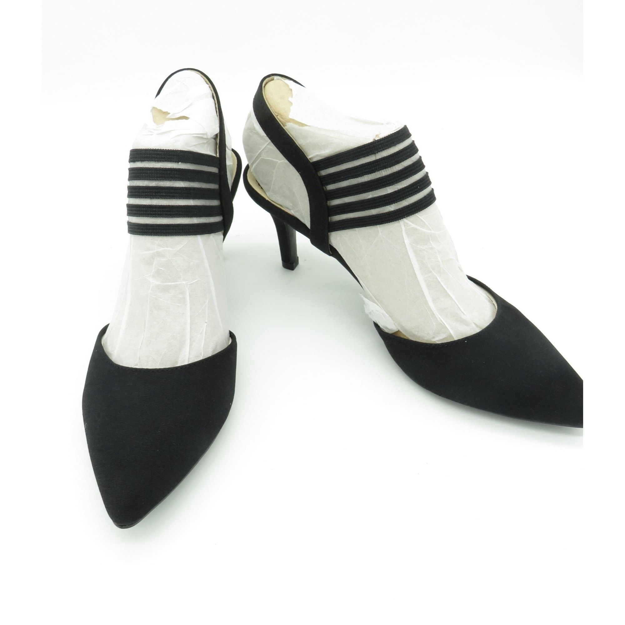 Other LifeStride Black Pointed Toe Kitten Heel Shoes Elastic Bands Size US 6 / IT 36 - 6 Thumbnail