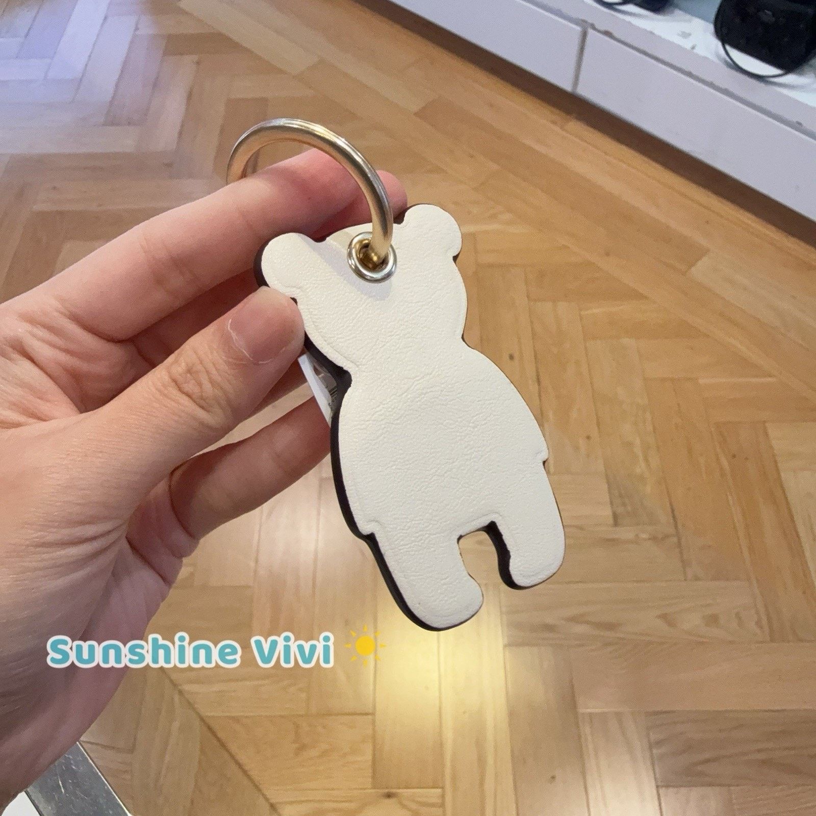 Coach NWT COACH CF156 Leather Bear Keychain Bag Charm White Size ONE SIZE - 4 Thumbnail