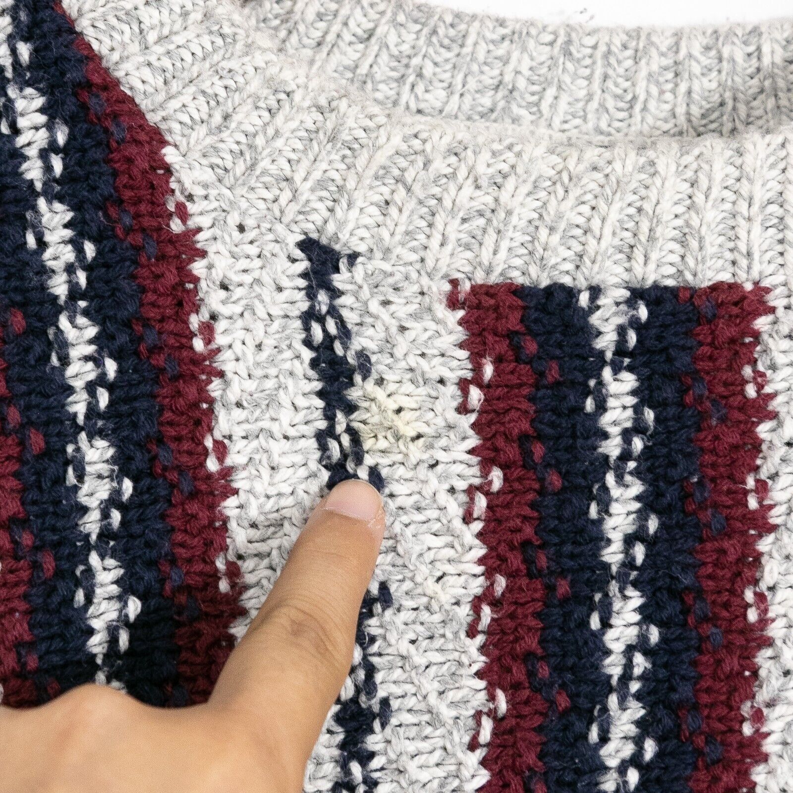 Vintage Vintage Striped Cotton Knit Sweater Mens Medium - Textured Size US M / EU 48-50 / 2 - 3 Thumbnail