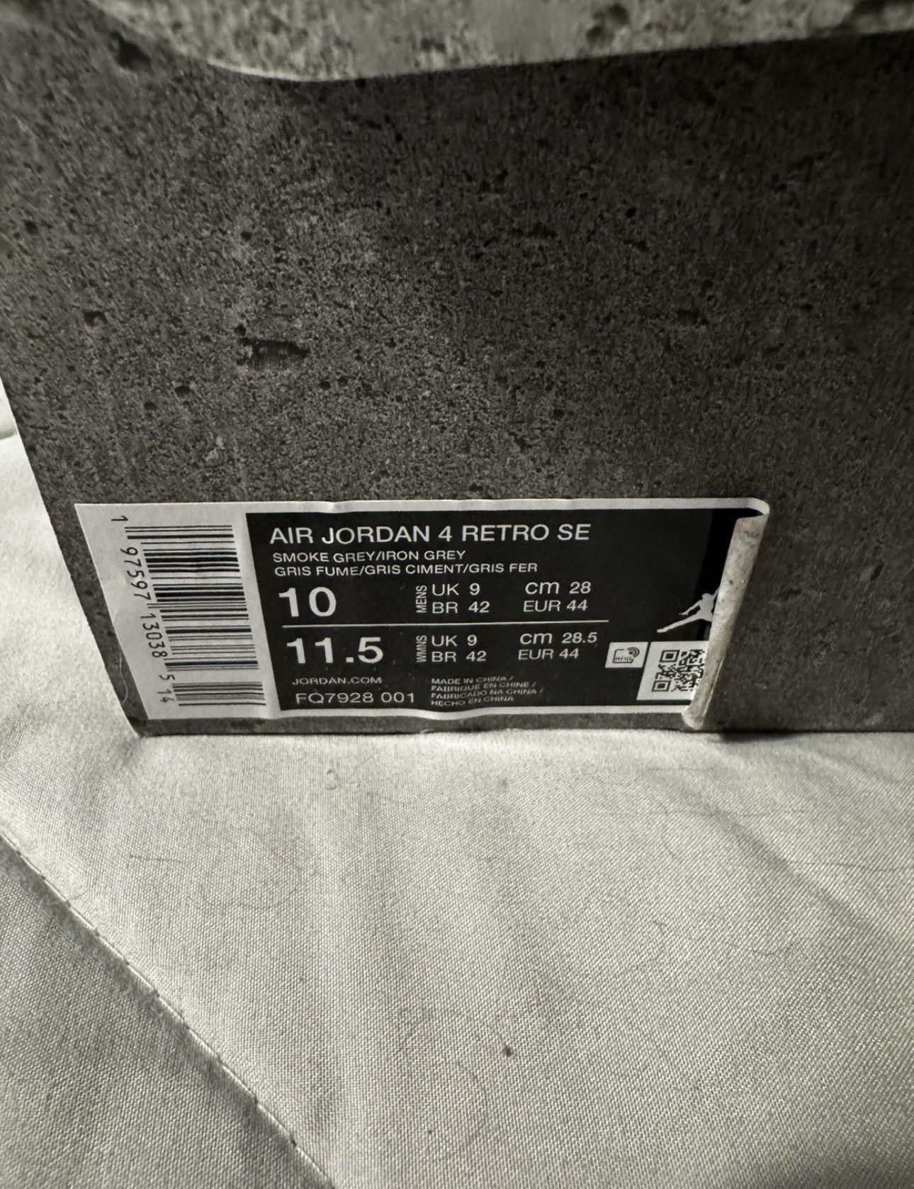 Jordan Brand Jordan 4 Retro SE Paris Wet Cement Size US 10 / EU 43 - 11 Thumbnail