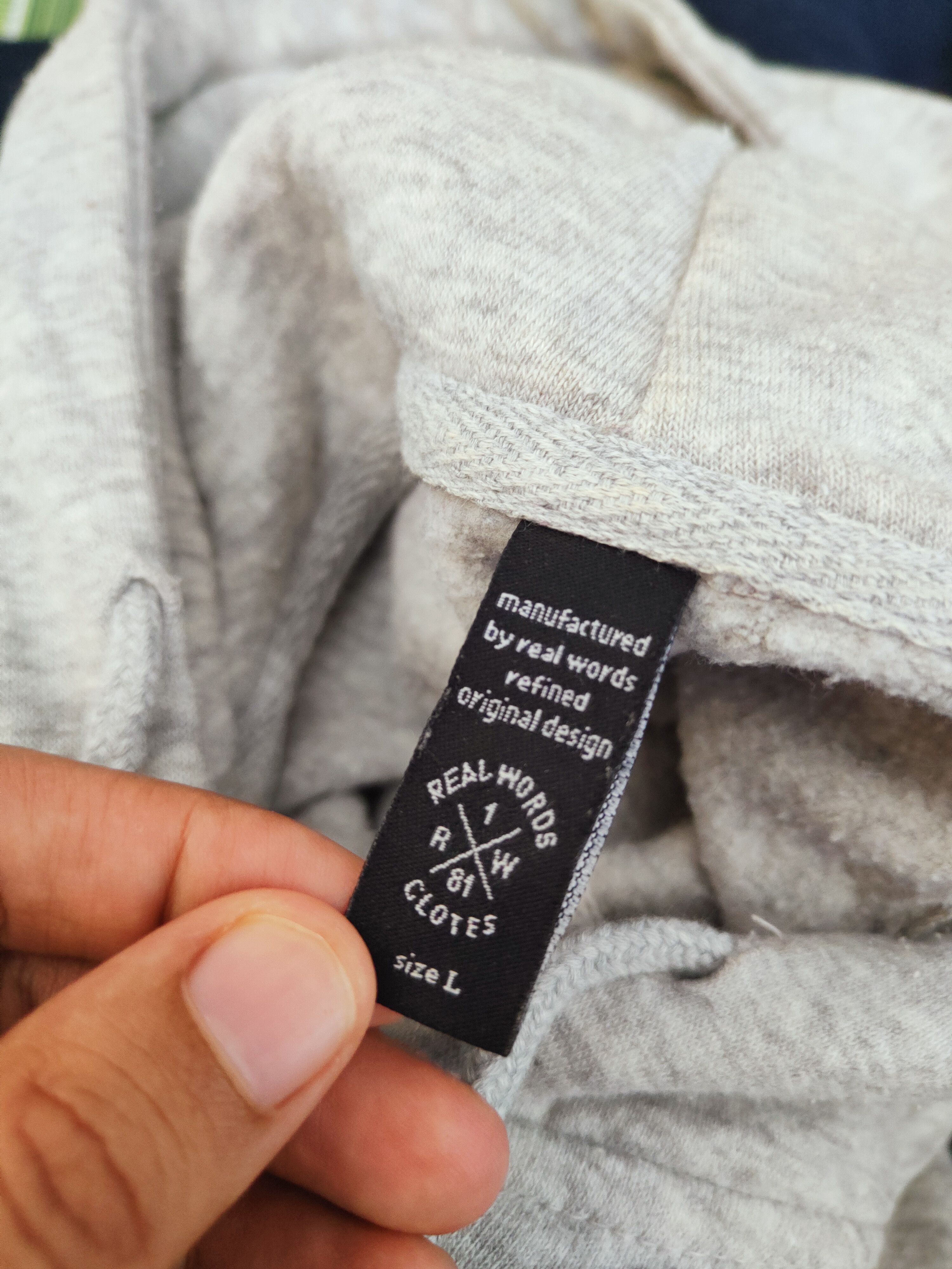 Japanese Brand × Vintage Vintage 💥 Real Words Gray Hoodie Sweaters Size L / US 10 / IT 46 - 12 Thumbnail