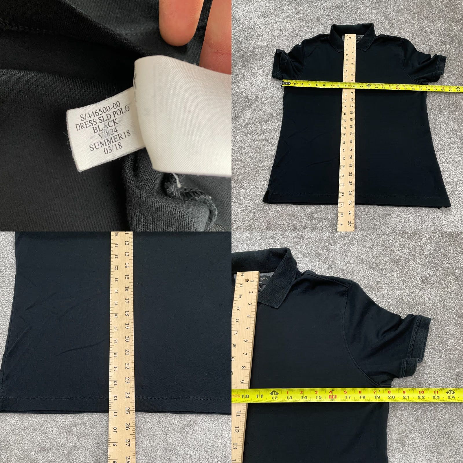 Banana Republic Banana Republic Polo Shirt Mens Medium Black Short Sleeve Collared Cotton Activewear Classic Preppy Size 40R - 8 Thumbnail