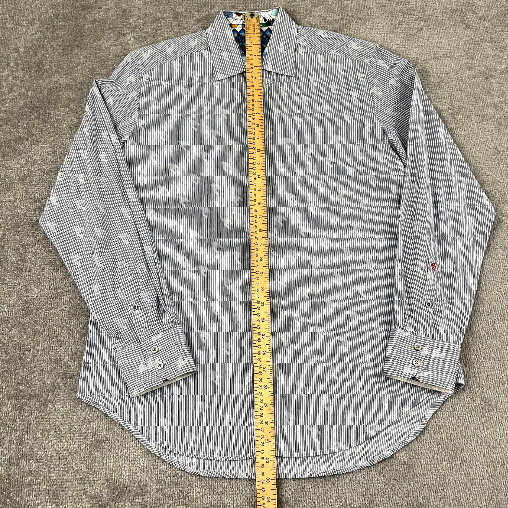 Robert Graham VINTAGE Robert Graham Shirt Mens Medium Classic Blue White Geometric Button Up Preppy Size US M / EU 48-50 / 2 - 3 Thumbnail