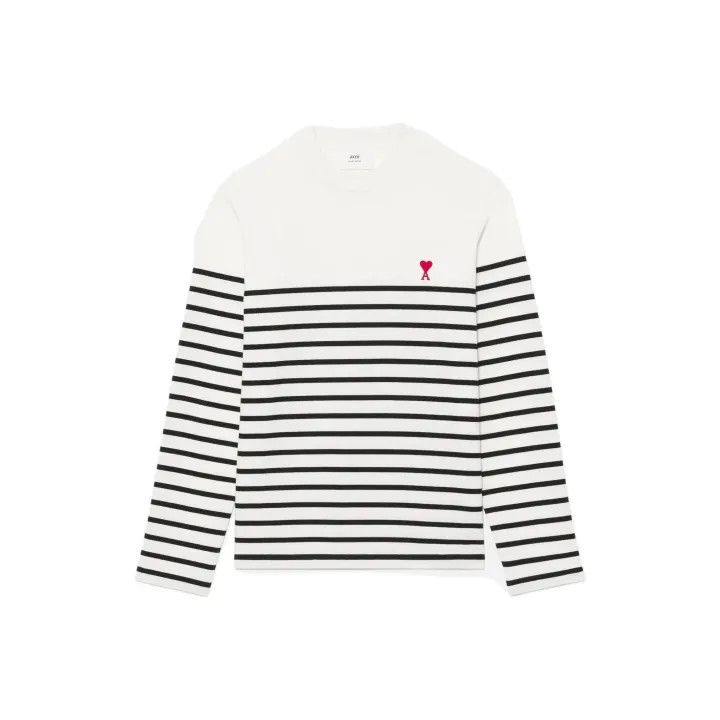 AMIPARIS Heart Logo Knit Long Sleeve T-Shirt 0079