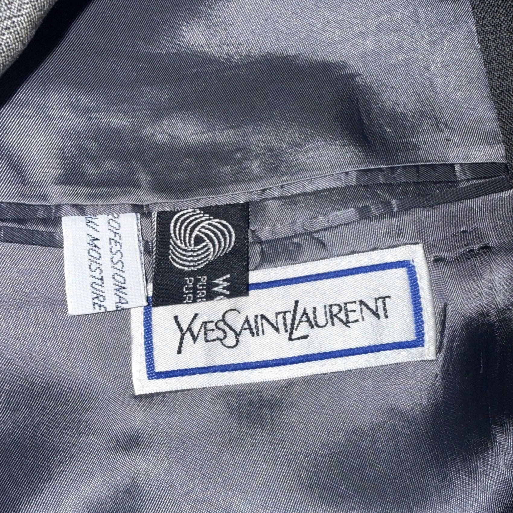 Yves Saint Laurent VINTAGE Yves Saint Laurent Gray Wool Double Breasted Sport Coat Mens Size 42 Size US XS / EU 42 / 0 - 5 Thumbnail