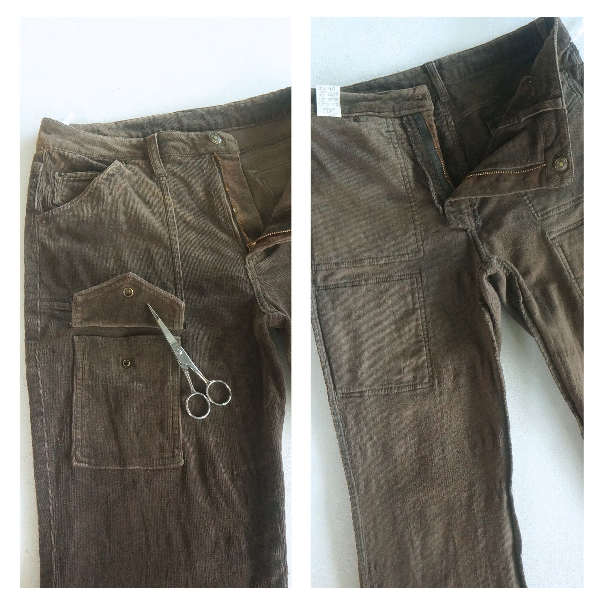 Japanese Brand Dark Brown Multi Pockets Corduroy Pants Size 27" / US 4 / IT 40 - 5 Thumbnail