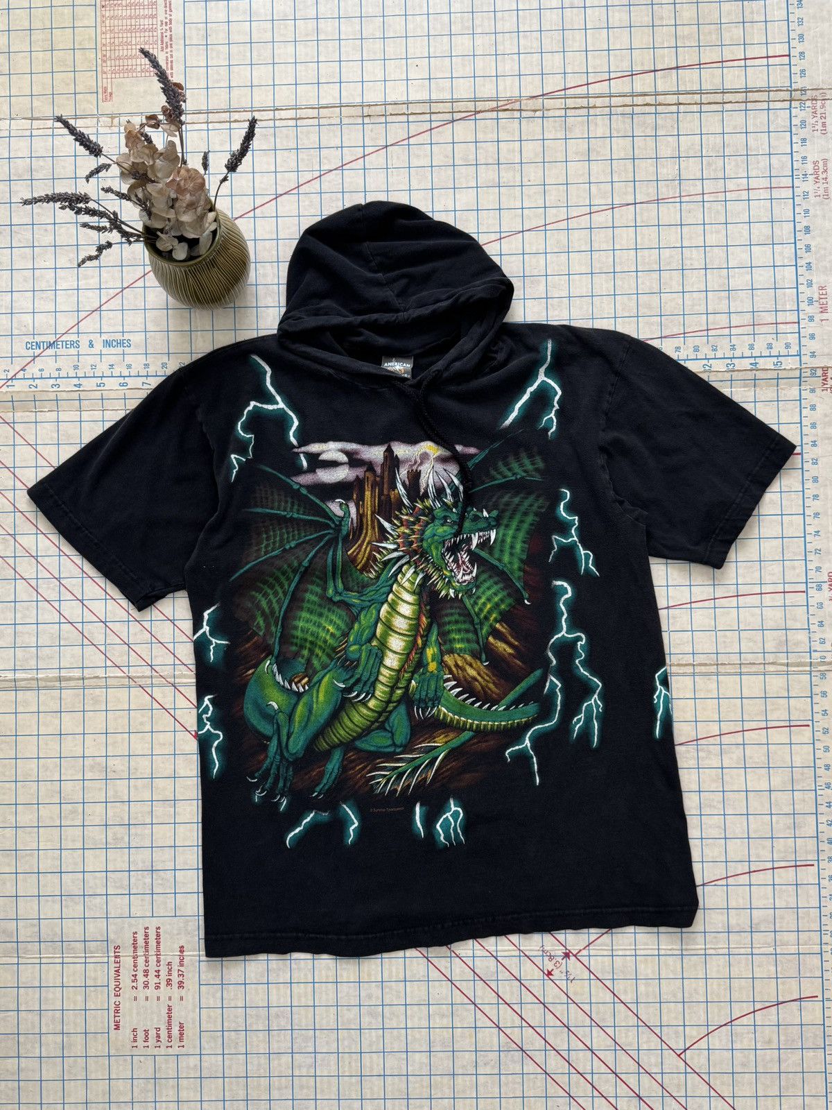 Vintage Vintage American Thunder Dragon Hoodie T-Shirt Mens Large Size US L / EU 52-54 / 3 - 2 Thumbnail