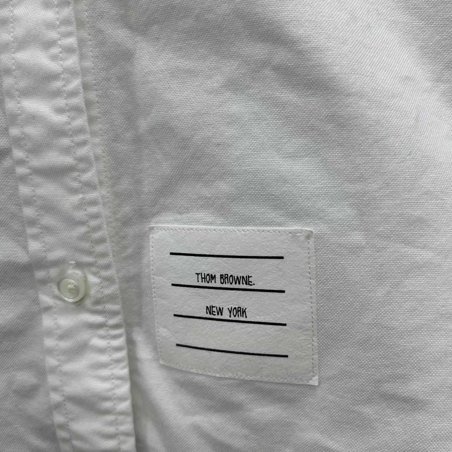 Thom Browne Thom Browne 99 New White Cuff Strap Striped LS Shirt 40 Size S / US 4 / IT 40 - 3 Thumbnail
