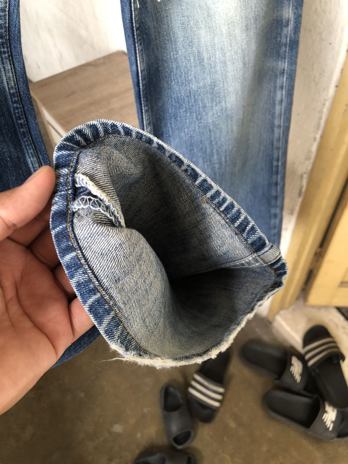 Levi's Vintage Levis 502 Flare Straight Cut Distressed Jeans Size US 37 - 12 Thumbnail