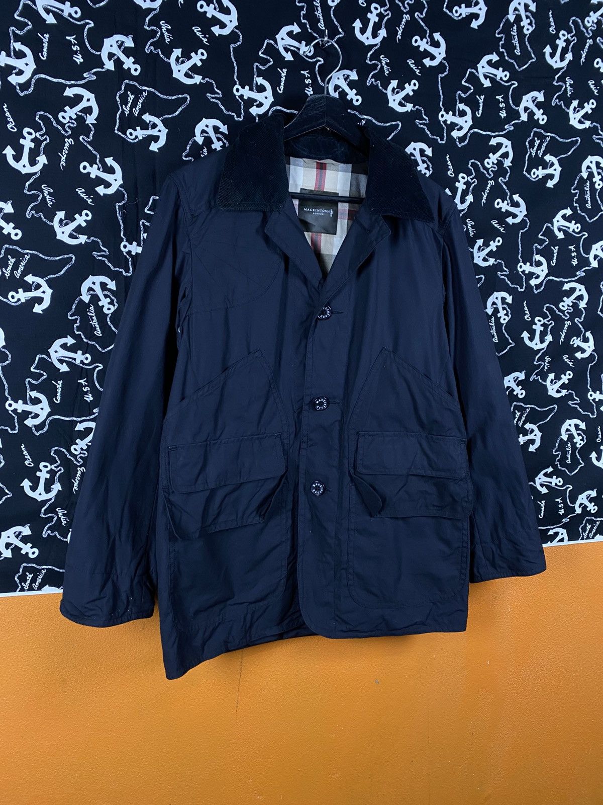 Mackintosh Mackintosh London Navy Cotton Jacket – Classic Outerwear Size US L / EU 52-54 / 3 - 5 Thumbnail