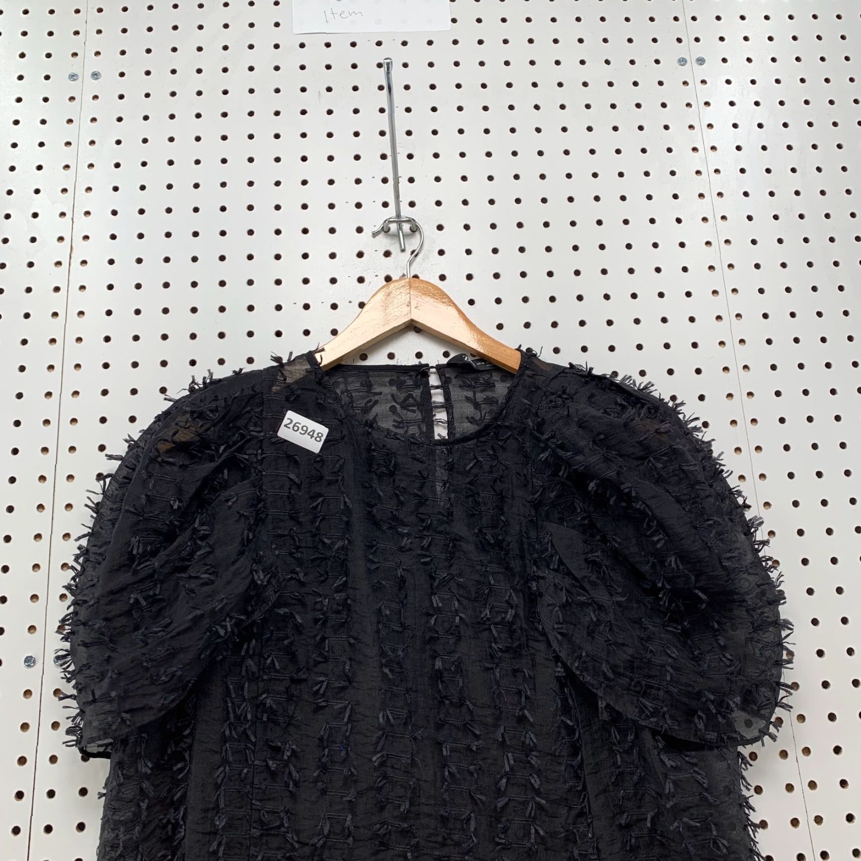 Zara Zara Top Ruffle Feathered Sheer Fluff Short Sleeve XS 20x19 Womens Size XS / US 0-2 / IT 36-38 - 5 Thumbnail