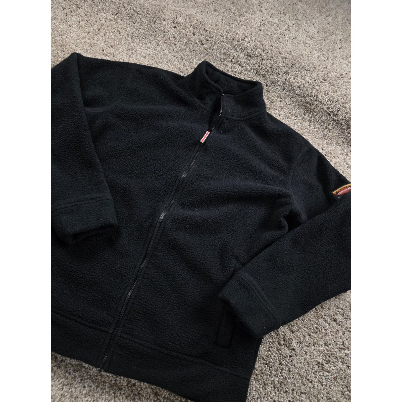 Orvis Orvis Fleece Jacket Mens S Black Full Zip Stand Collar Pockets Outdoor Bomber Jacket Polyester Zip Size US S / EU 44-46 / 1 - 2 Thumbnail