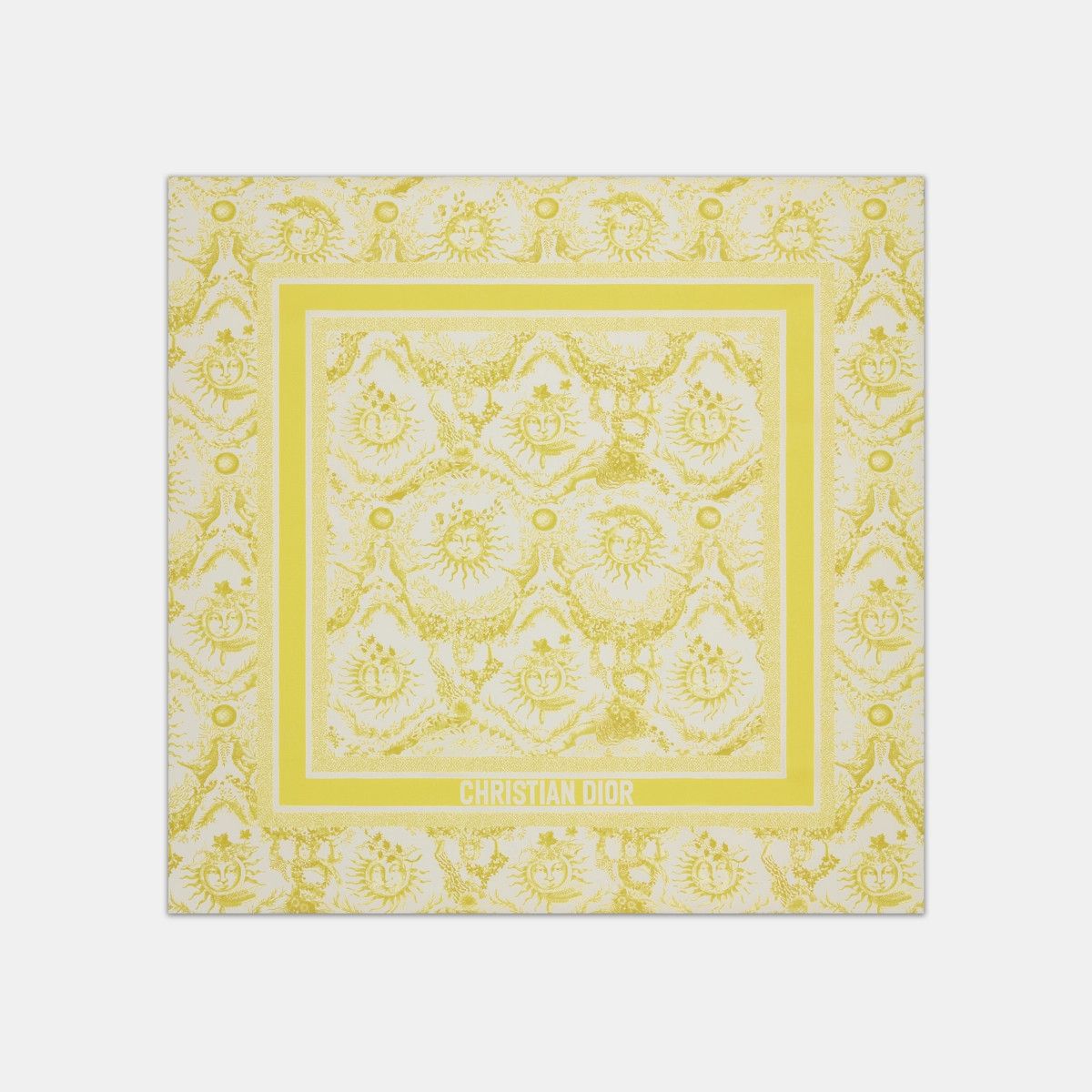 Dior o1bcso1str0226 Size:OS/ 70 Square Scarf in White/Yellow Size ONE SIZE - 2 Thumbnail