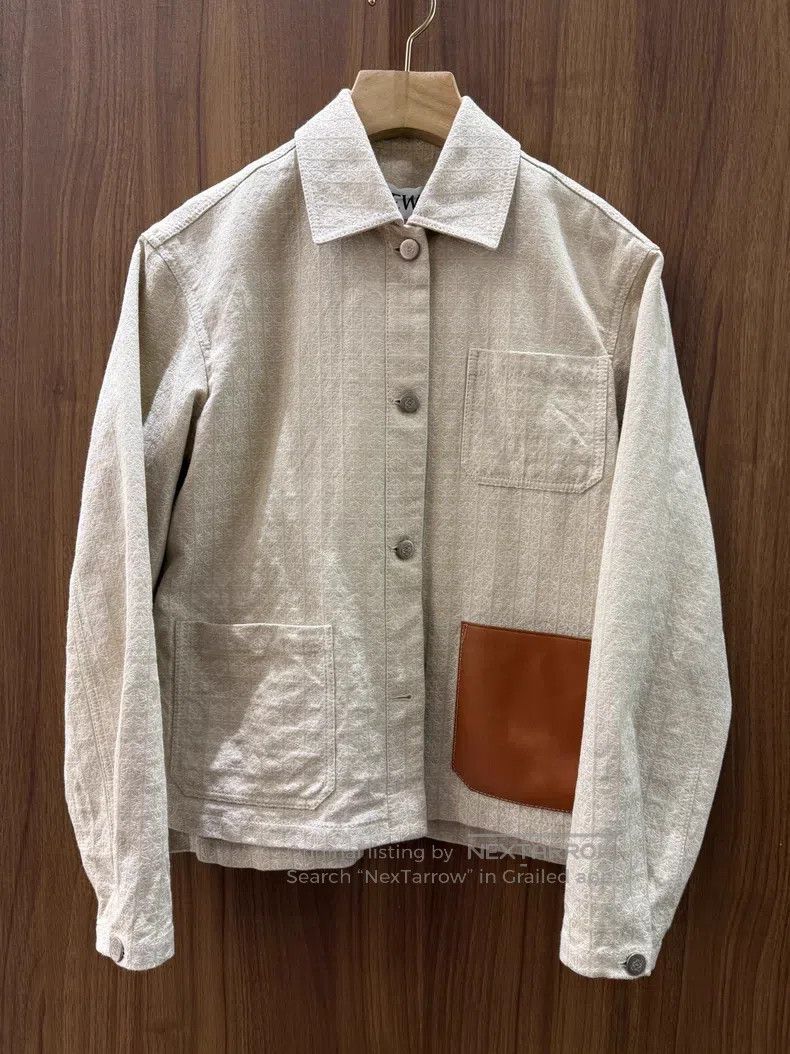 Loewe Monogrammed Leather Logo Jacket