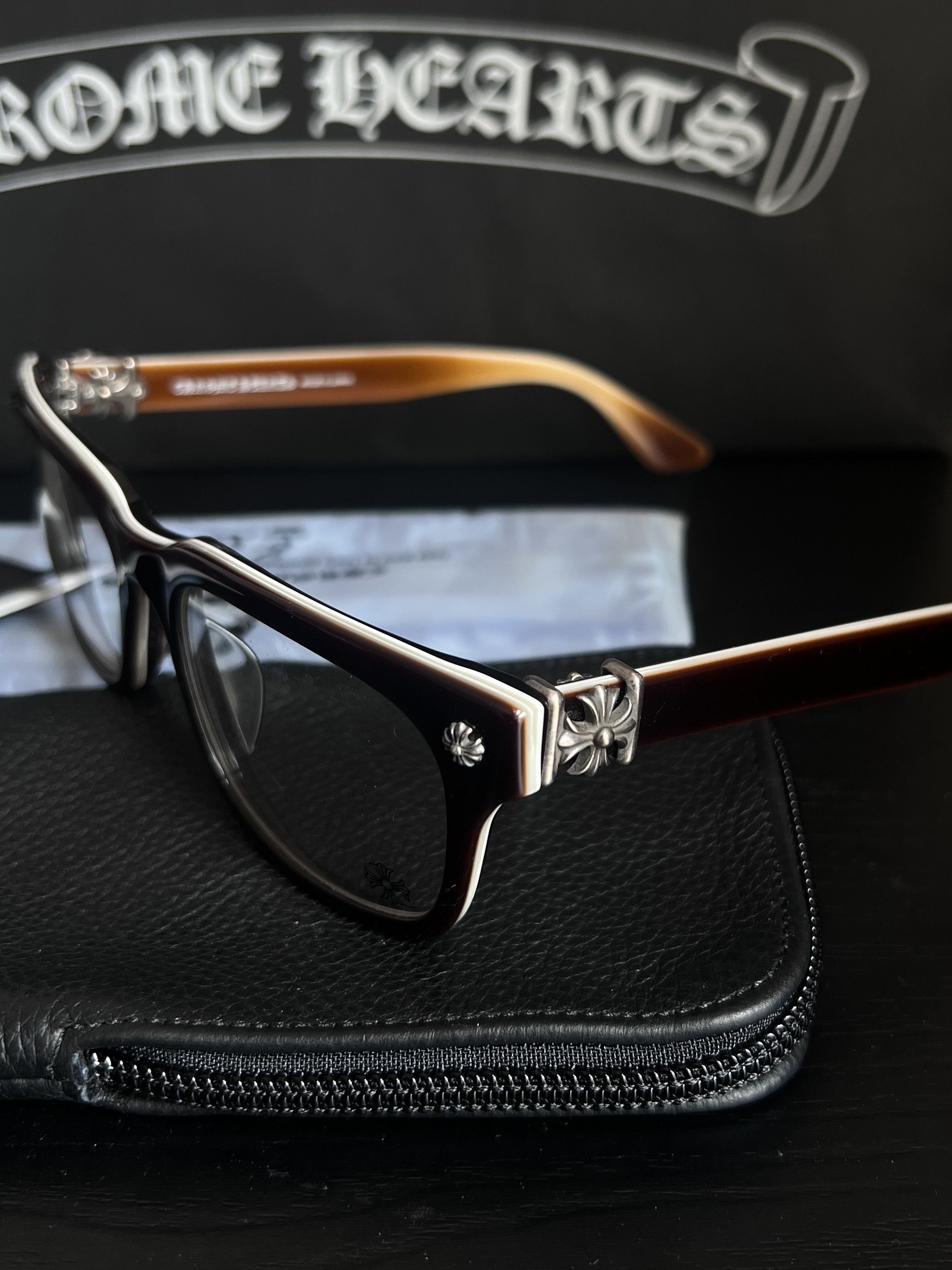 Chrome Hearts Chrome Hearts VAGILANTE BROWN BONE BROWN GLASSES Size ONE SIZE - 4 Thumbnail