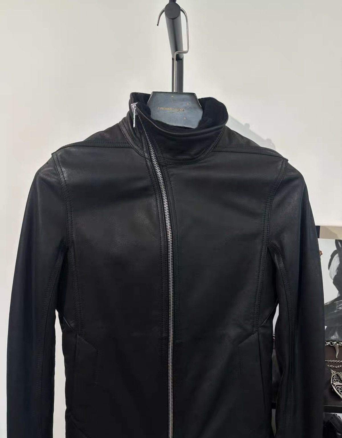 Rick Owens Rick Owens Leather-Panel Wool Blend Mid-Length Coat Size US S / EU 44-46 / 1 - 5 Thumbnail
