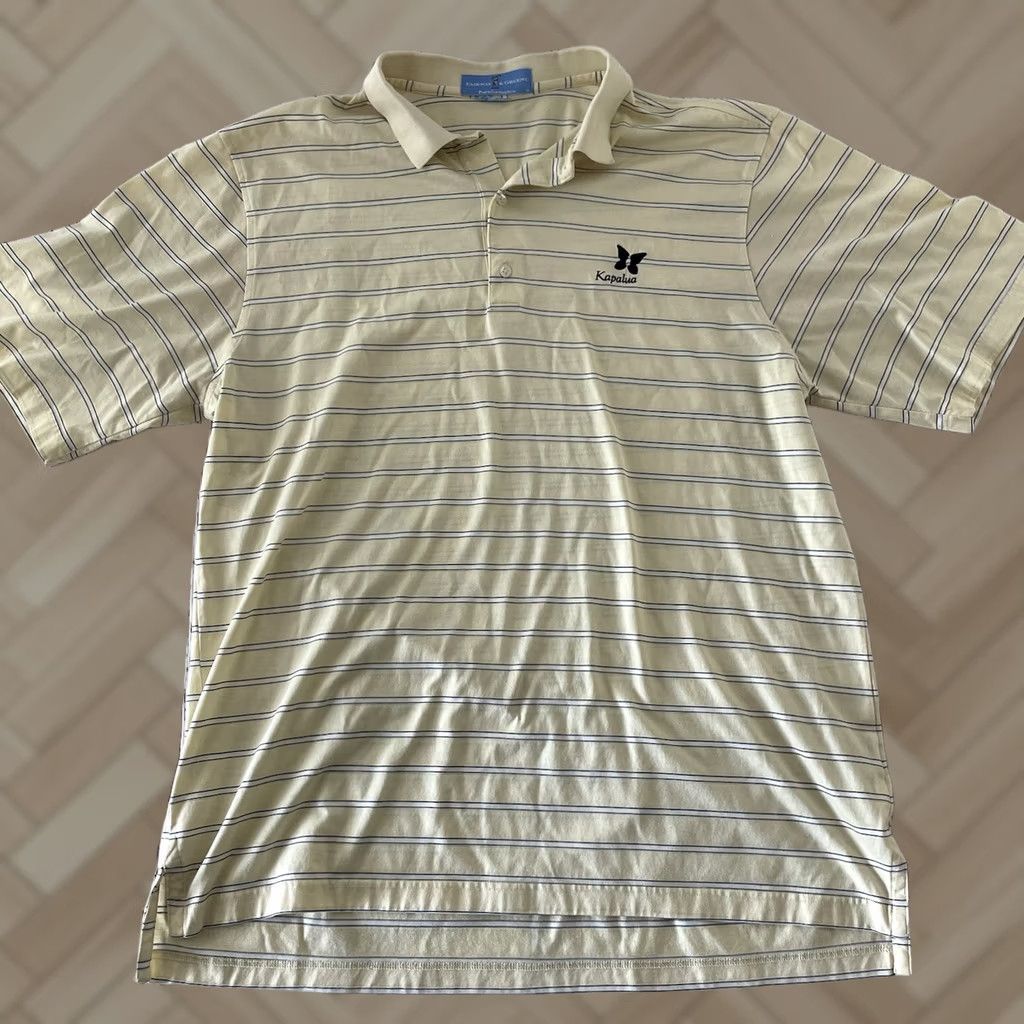 Vintage Fairway & Greene Kapalua Short Sleeve Golf Polo Shirt Striped Men's Large Yellow Shirt Mens Large Yellow Striped Polo Size US L / EU 52-54 / 3 - 1 Thumbnail