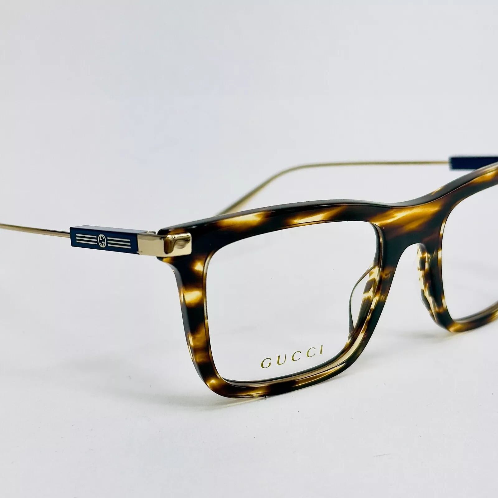 Gucci GUCCI 1438 Gold Havana Stripe Logo Eyeglasses GG1438O 003 Size ONE SIZE - 6 Thumbnail