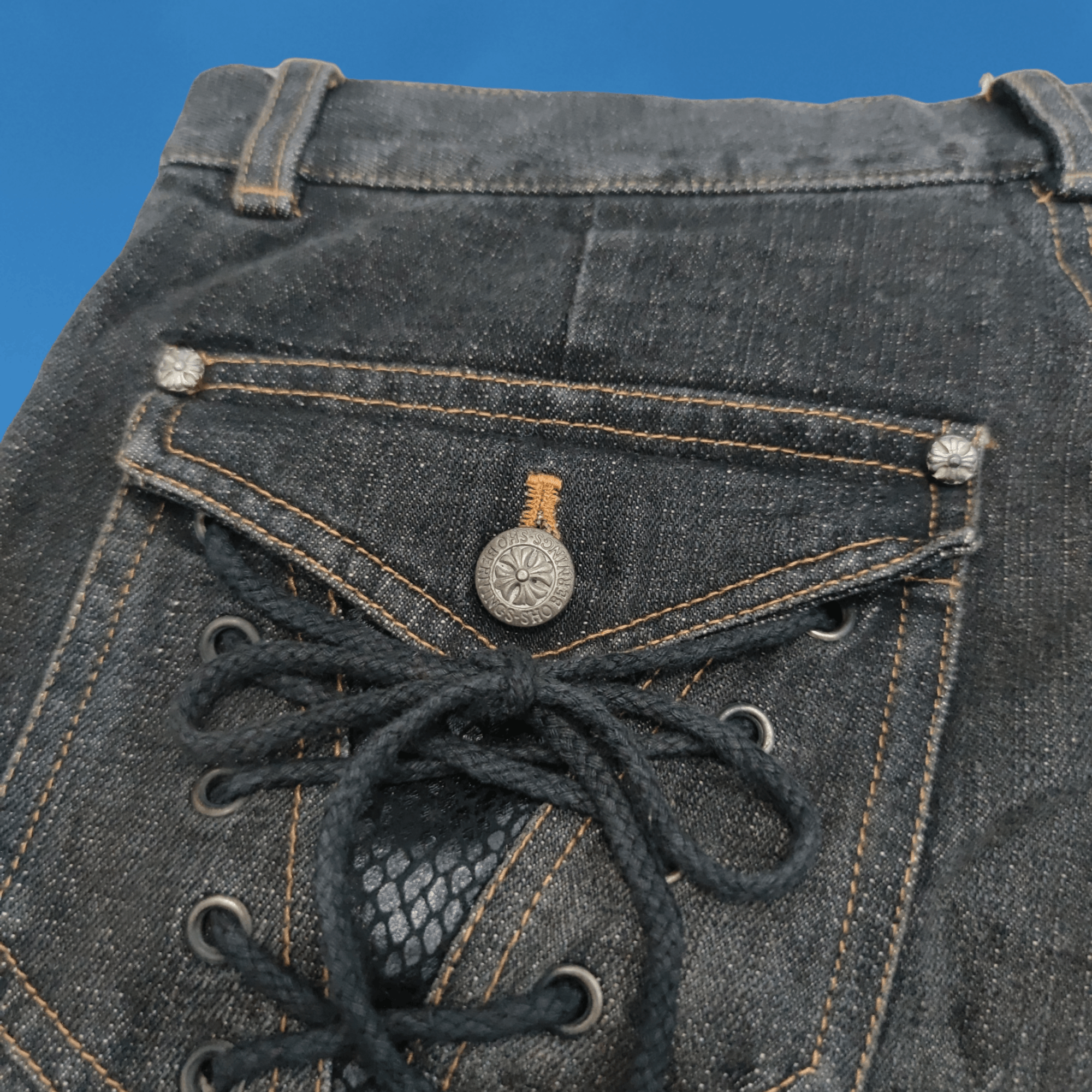 Bernings Sho Bondage Flare Denim Poem Punk Style